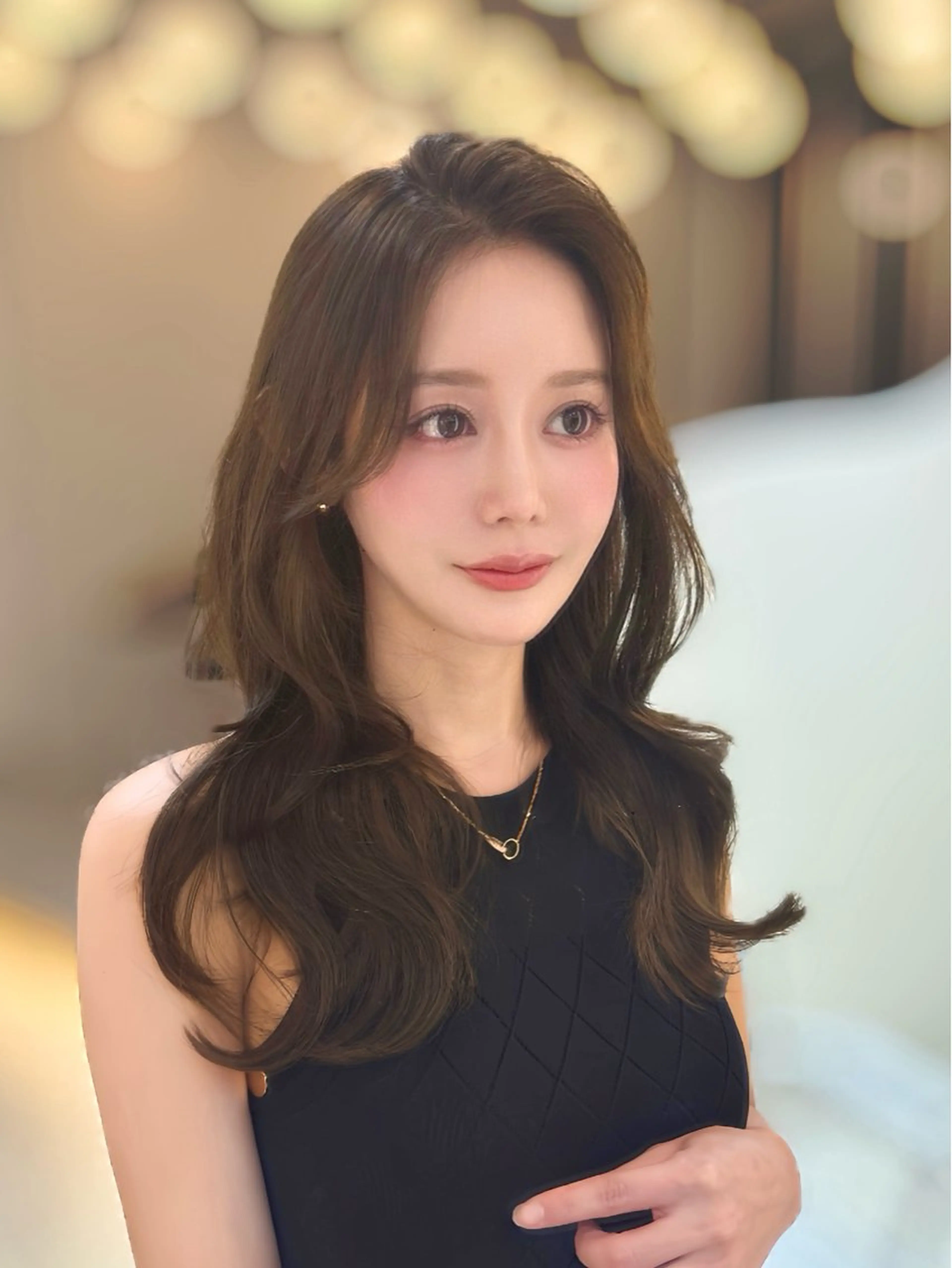セミロング カラー ベージュカラー ブラウンカラー グレージュ オリーブベージュ オリーブグレージュ カット ヘアカラー トリートメント ヘアセット 新宿/韓国レイヤー 髪質改善カラー/角所のヘアスタイル