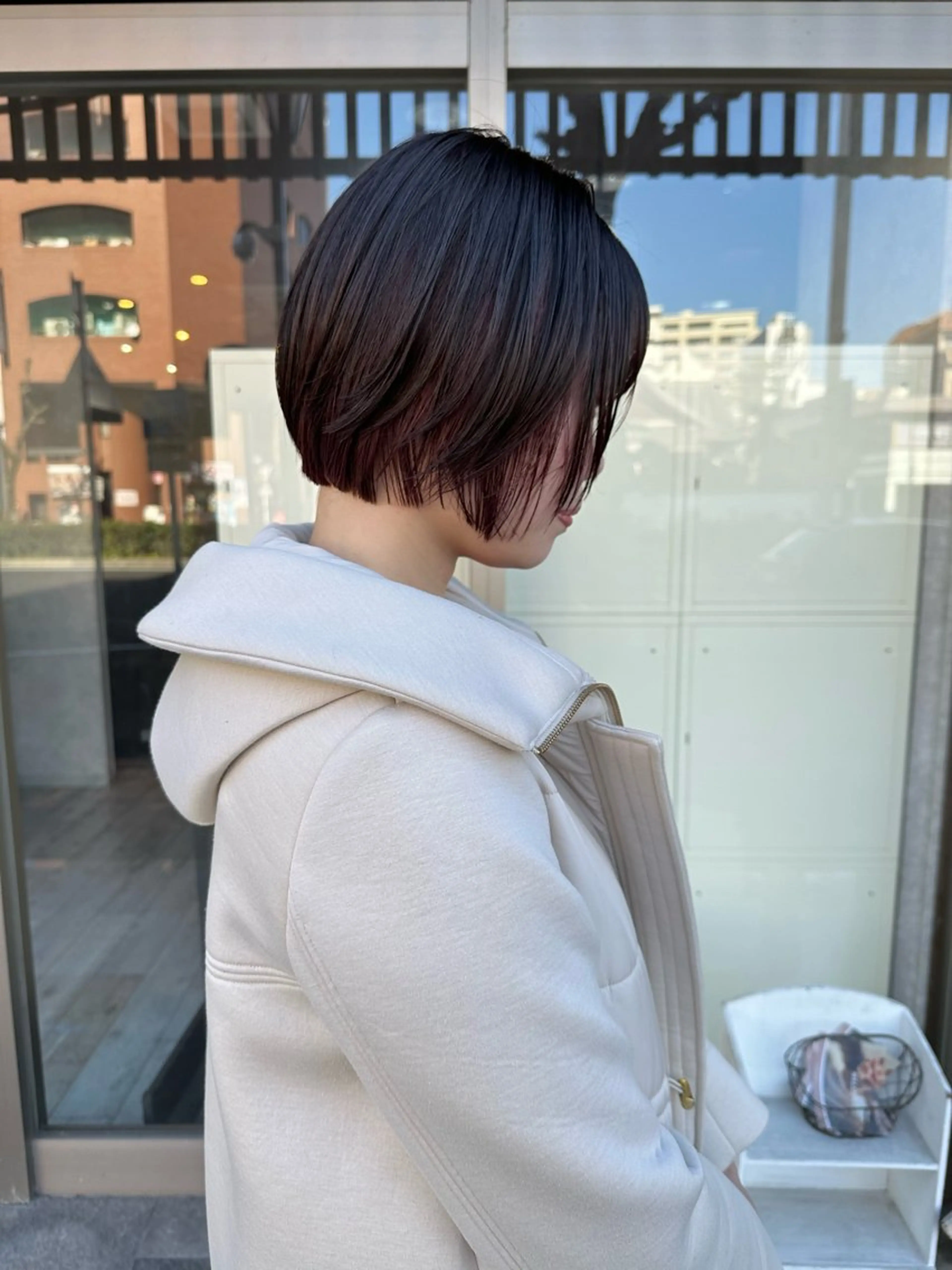 ショート カラー ボブ カット ヘアカラー トリートメント minim / miku 暖色カラーのヘアスタイル