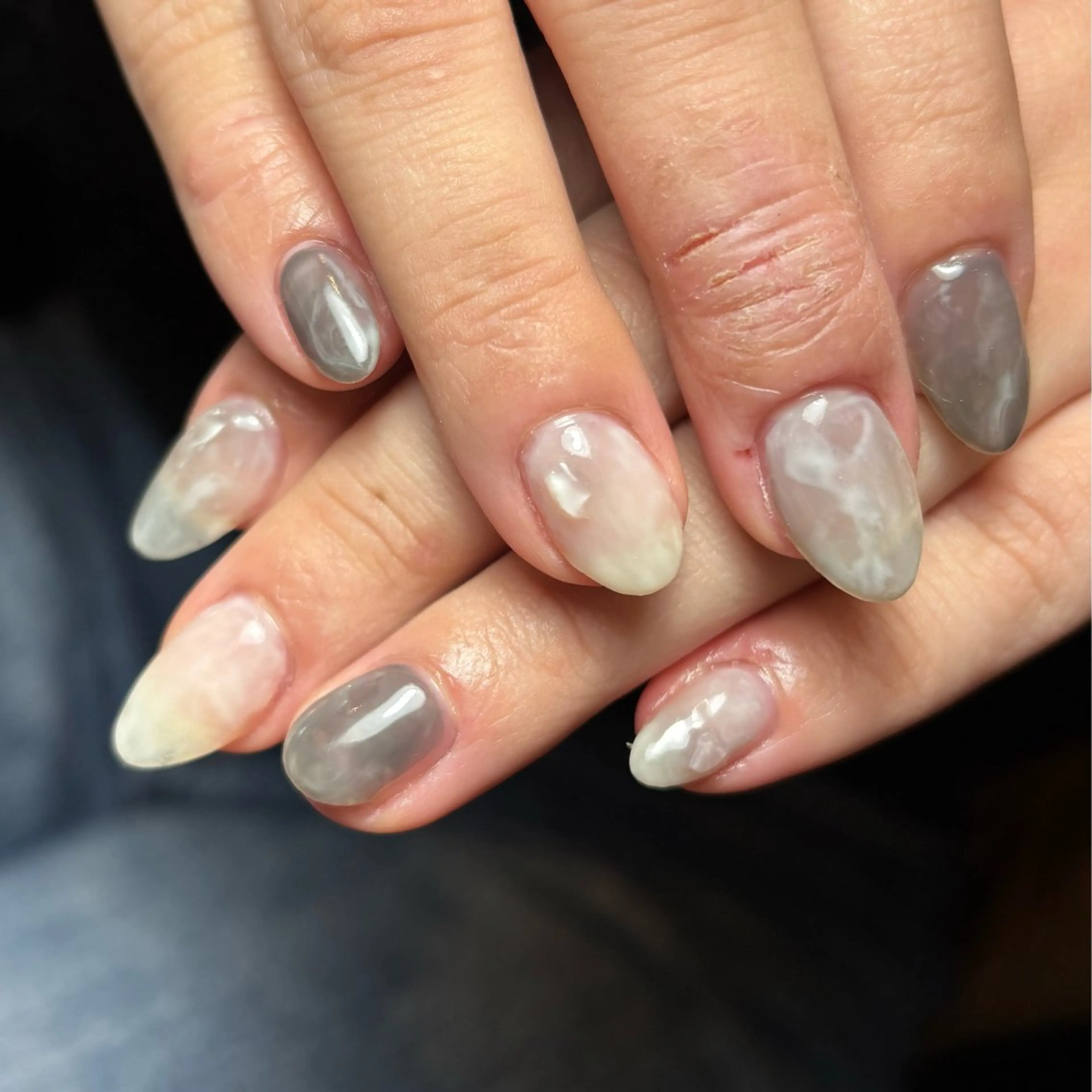 ネイル ニュアンスネイル ホワイト ハンドネイル Ballie/ Mizukiのネイルデザイン