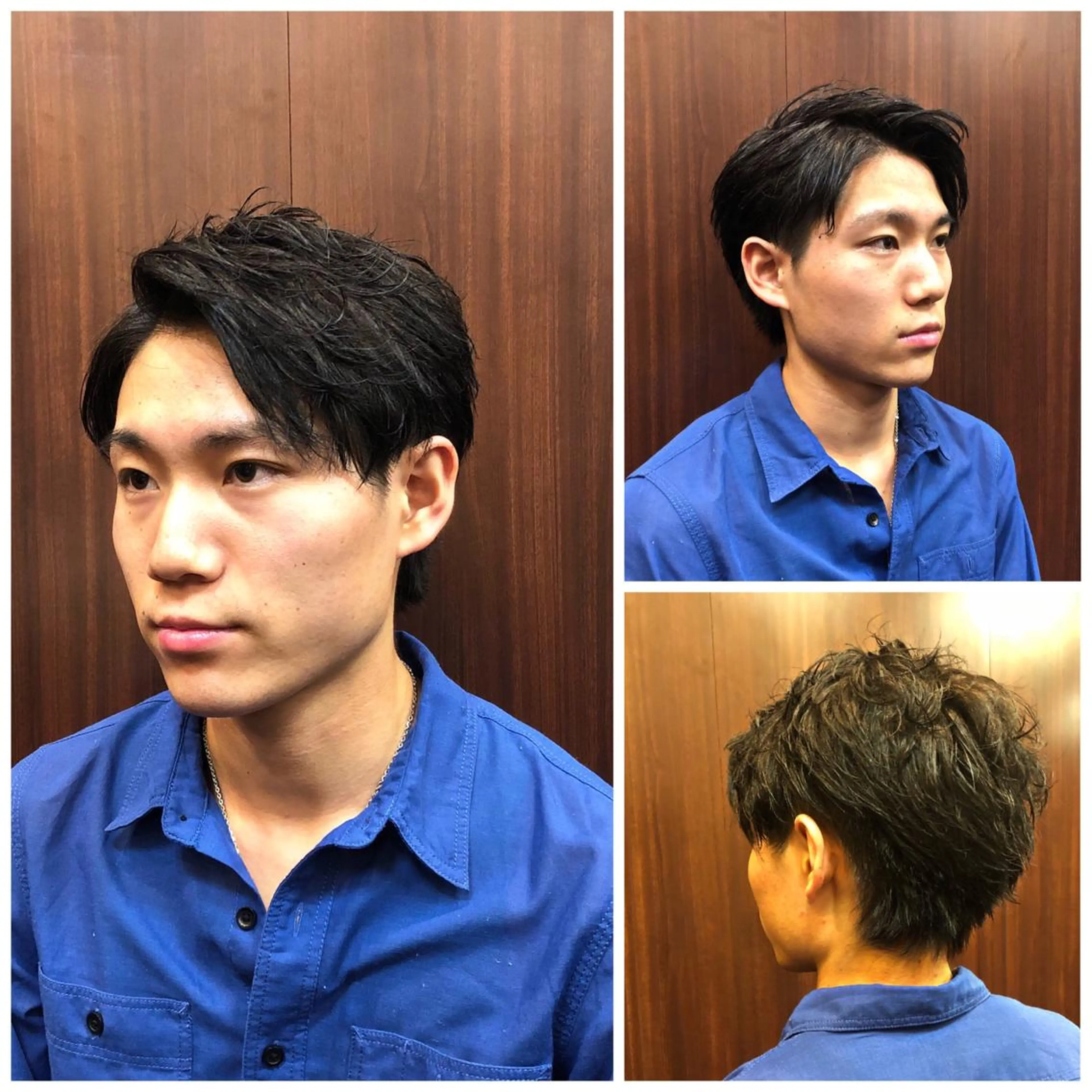 ミディアム カラー メンズ カット ヘアカラー 銀座メンズ ビジネスショートのヘアスタイル