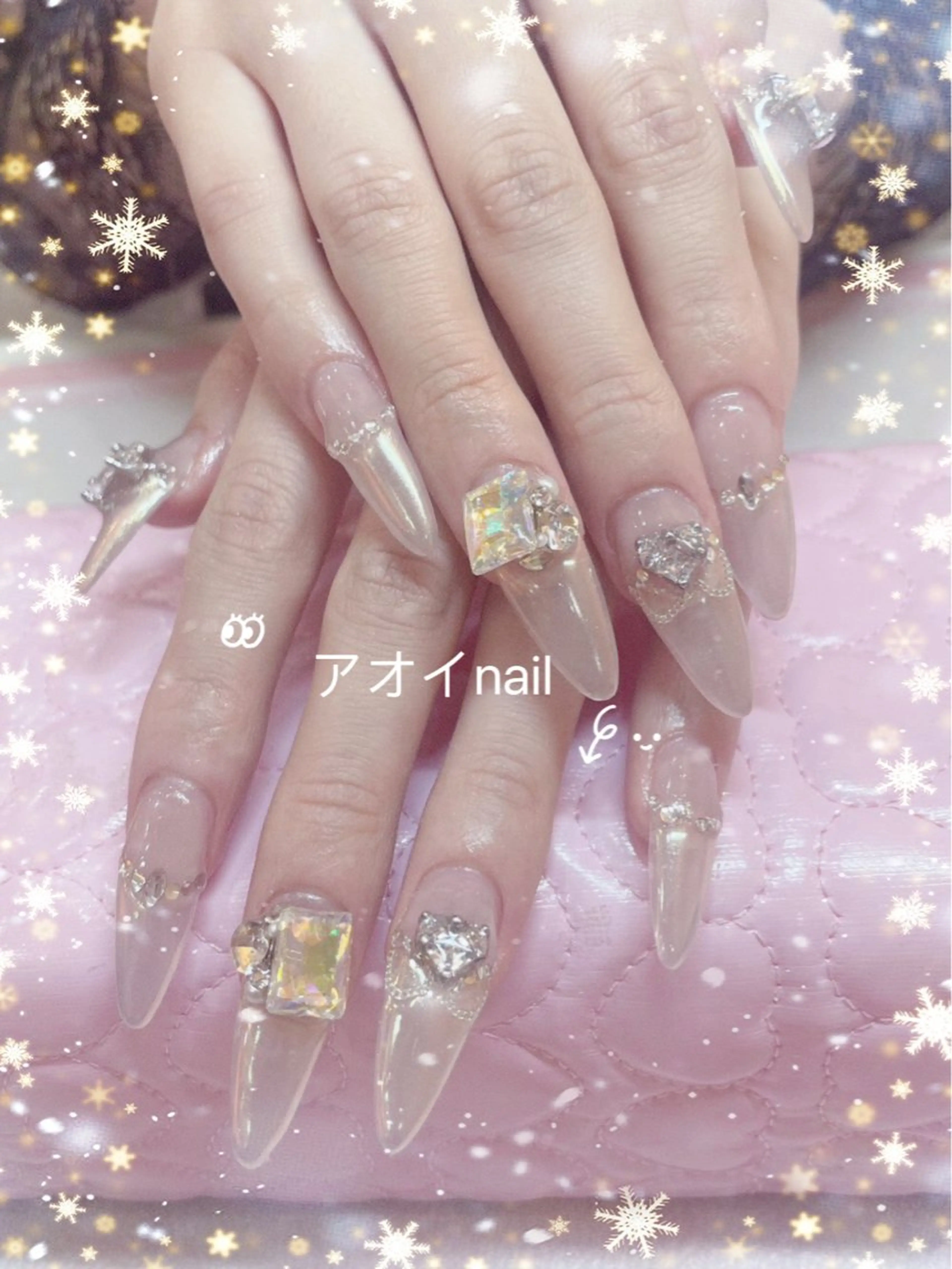 ネイル ハンドネイル ハンドケア ネイル＆アイラッシュ ∩_∩アオイのネイルデザイン