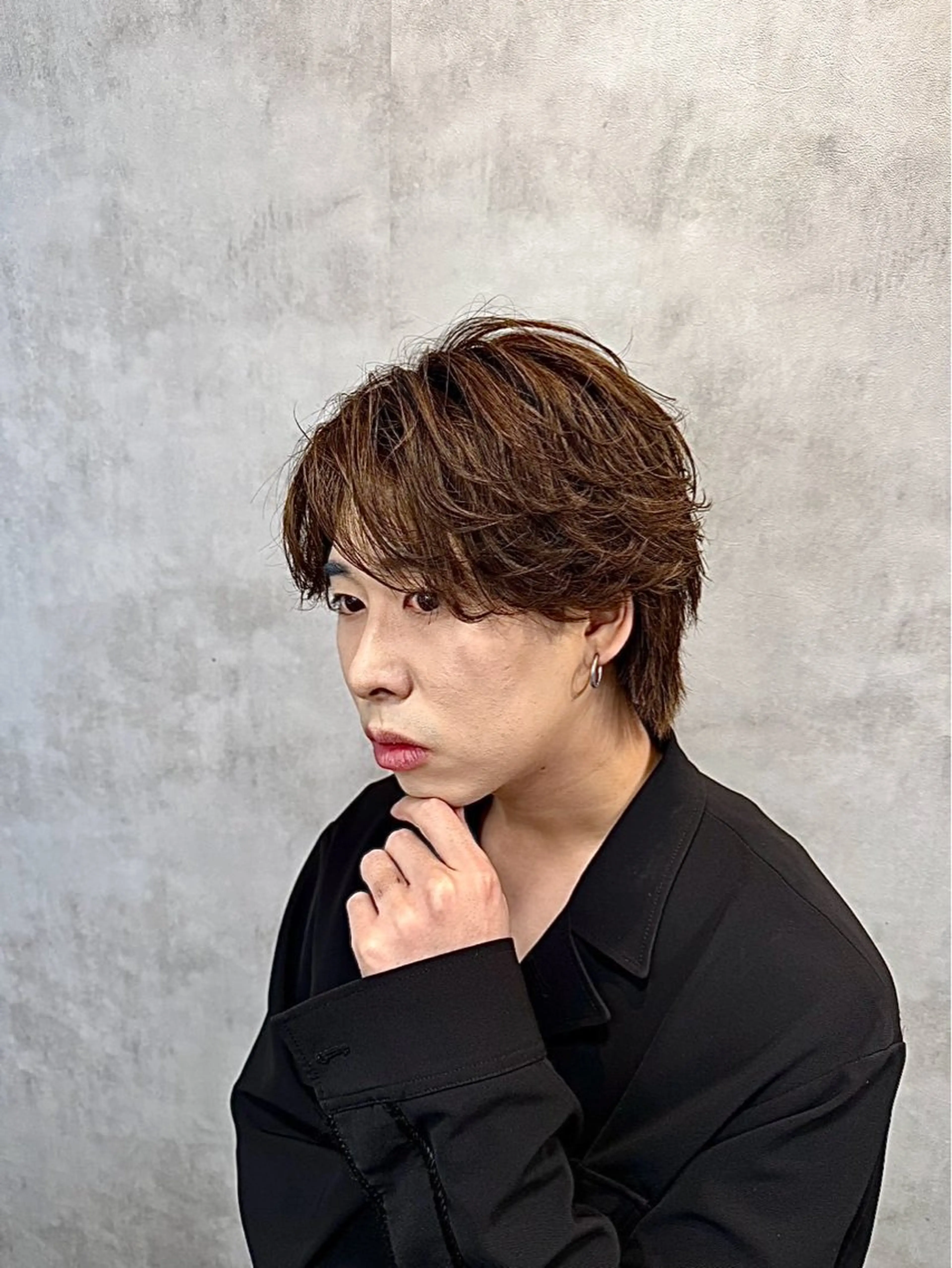 ショート カラー パーマ メンズ ブラウンカラー ショートヘア ヘアカラー お客様満足度NO.1 /副店長YUTAのヘアスタイル