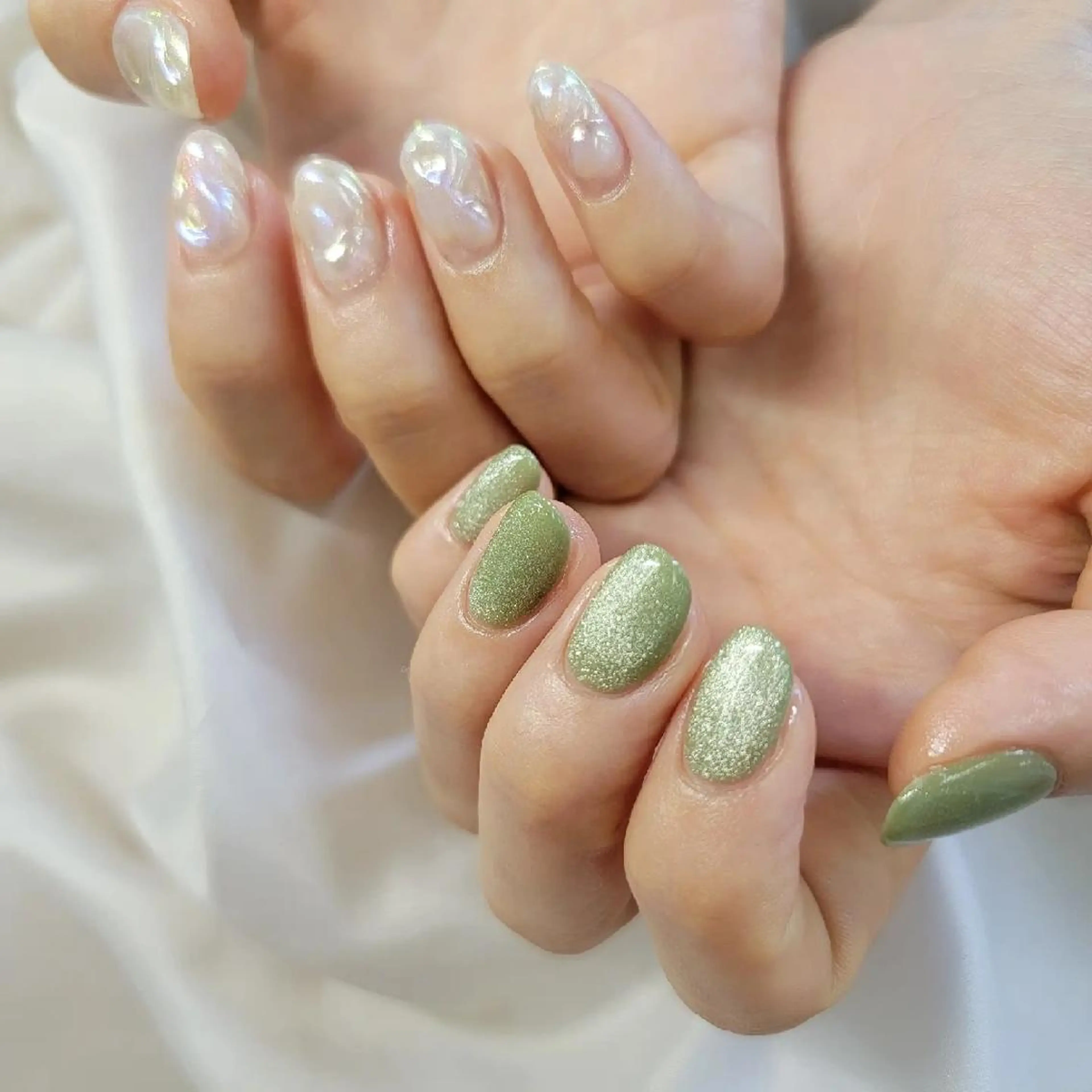 ネイル マグネットネイル ニュアンスネイル ハンドネイル みよし市 nail salon*pomnal.co所属・Shimada Harukaのネイルデザイン