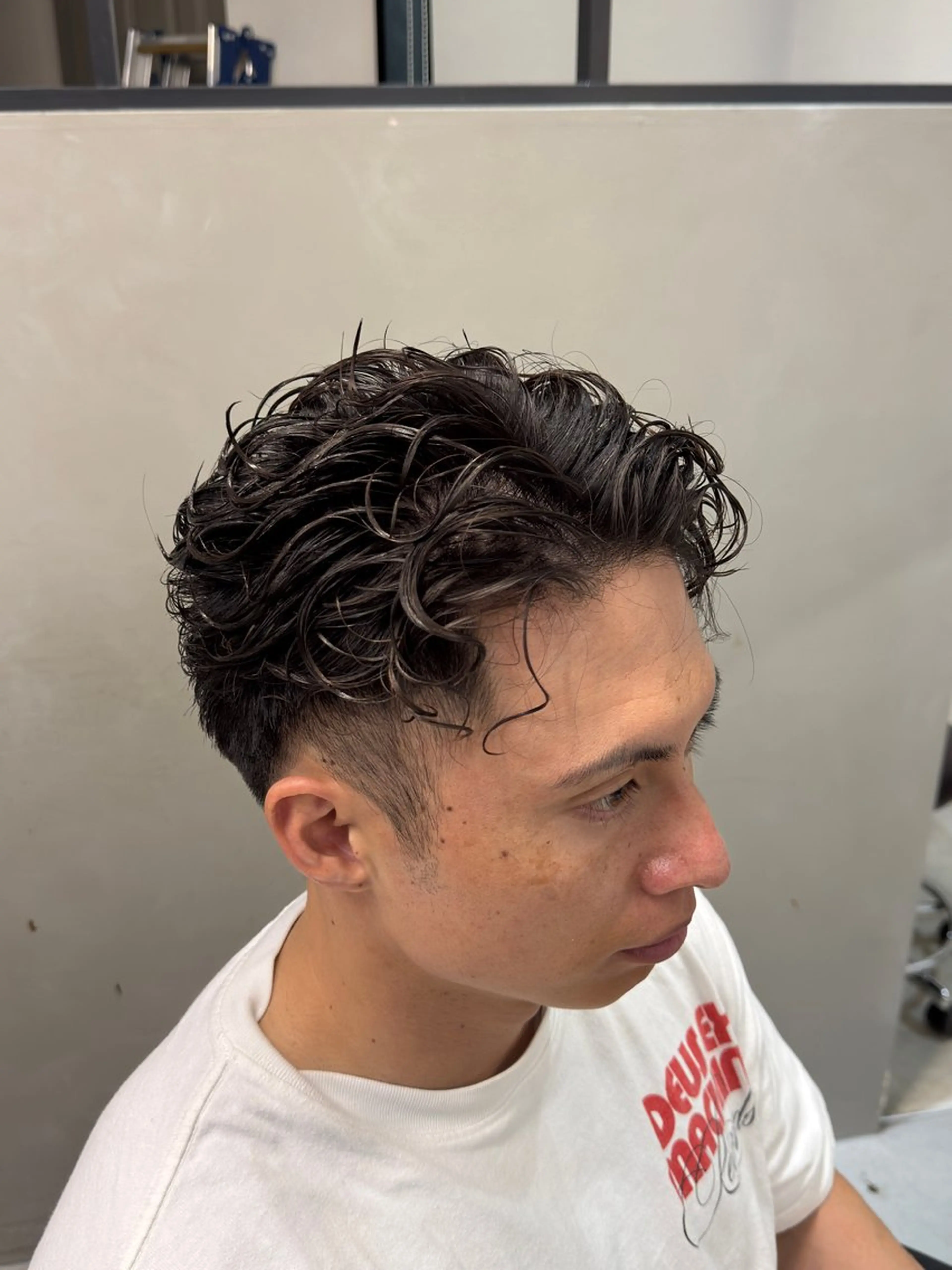 ショート パーマ メンズ カット パーマ はしもと じんのヘアスタイル