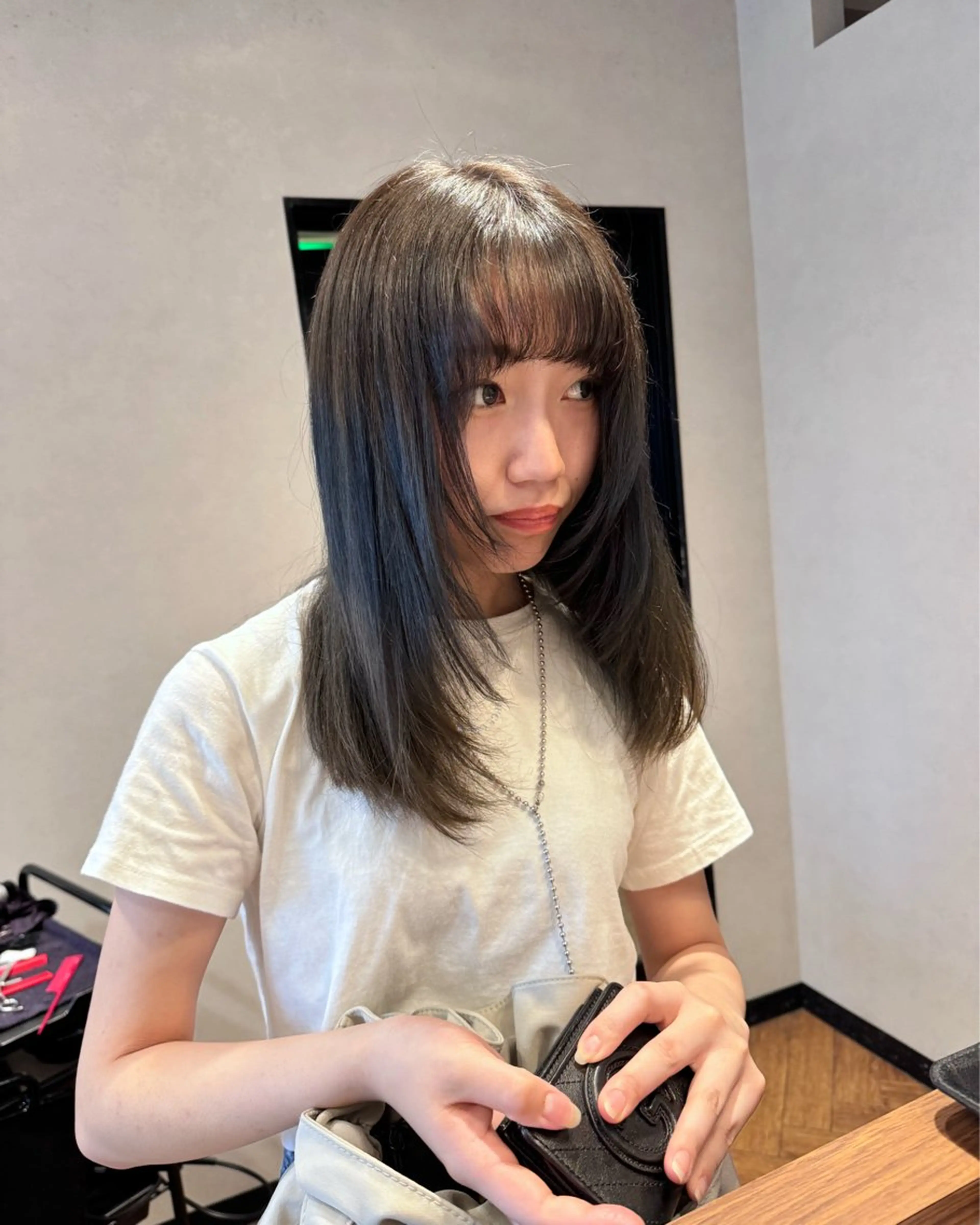 セミロング カラー カット ヘアカラー 門野 優羽のヘアスタイル
