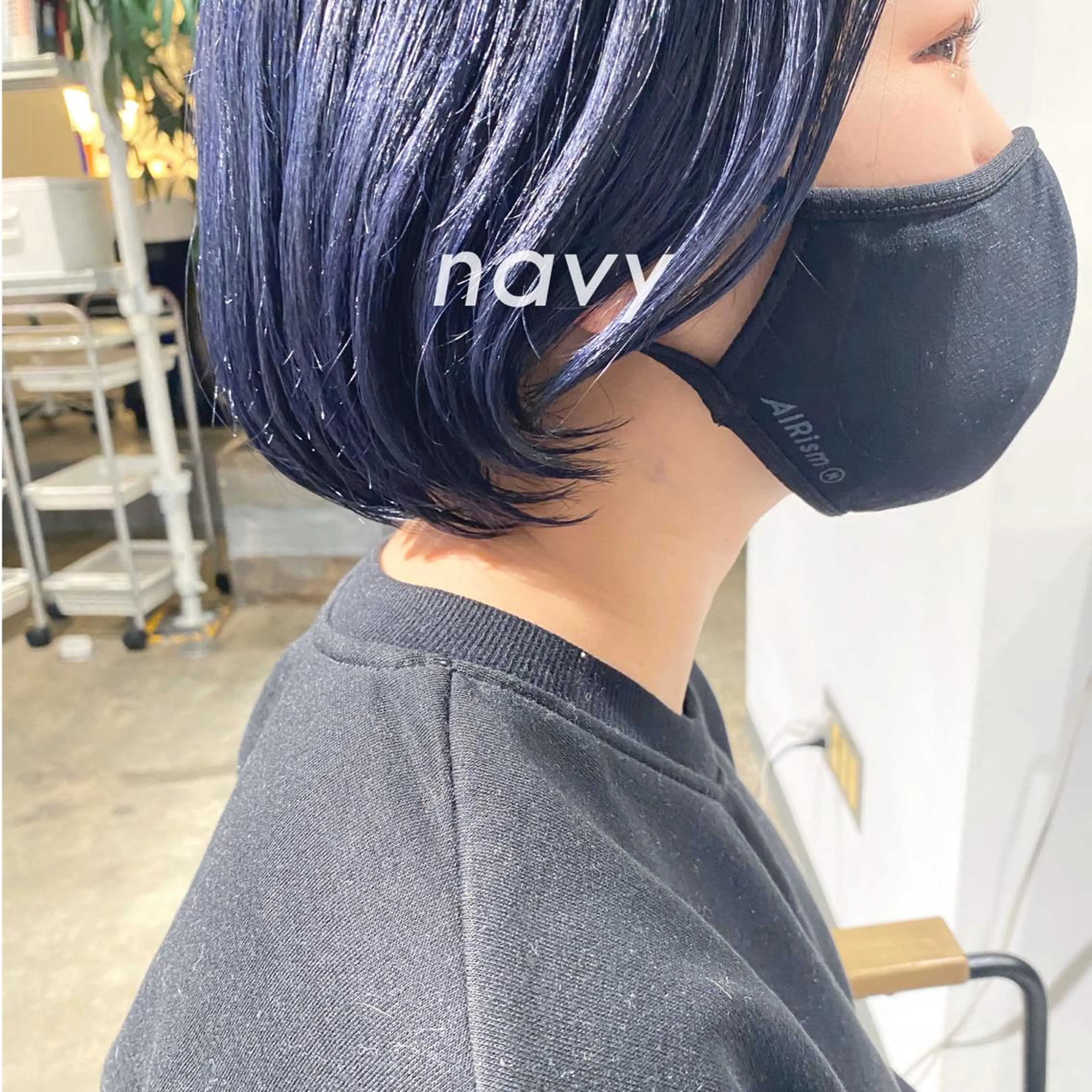 ショート カラー ヘアアレンジ ブリーチ ケアブリーチ ネイビーカラー カット ヘアカラー トリートメント マンツーマン施術🦋 ayajuのヘアスタイル
