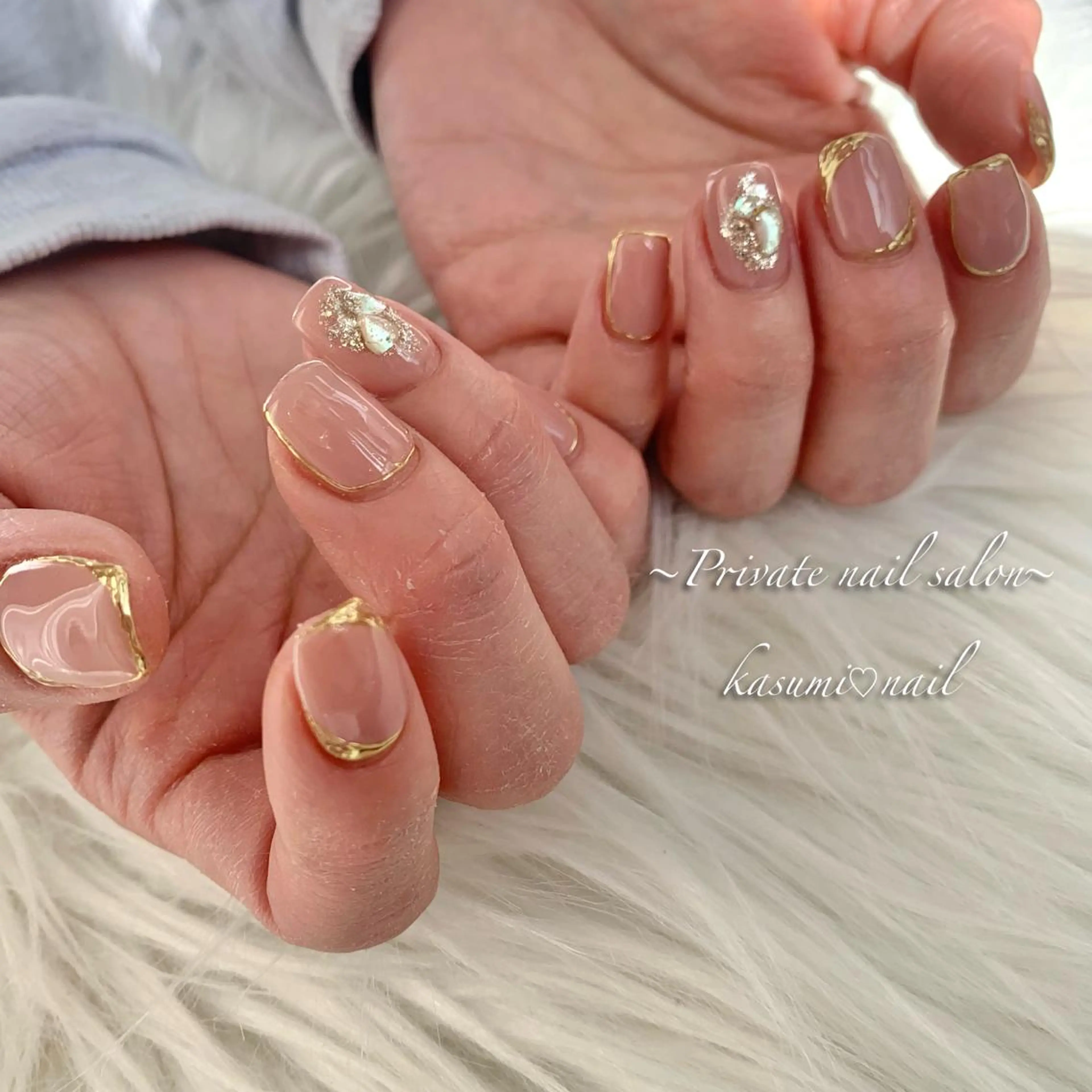 ネイル アートネイル ラメ(グリッター) マグネットネイル ミラーネイル 持ち込み KASUMI♡ Nailのネイルデザイン