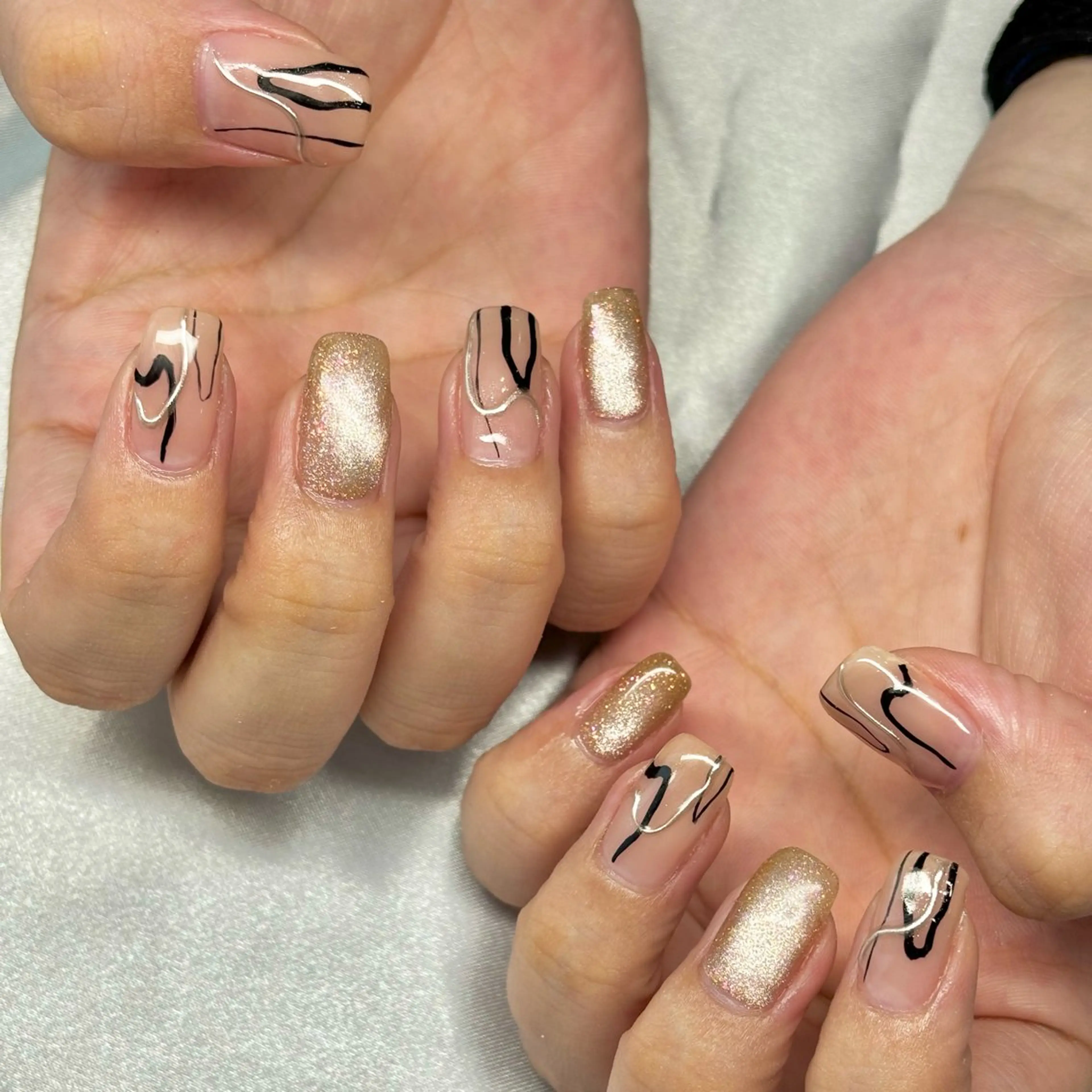 メンズ ネイル マグネットネイル ミラーネイル ハンドネイル ハンドケア nail&eye Aoのマツエク・マツパデザイン