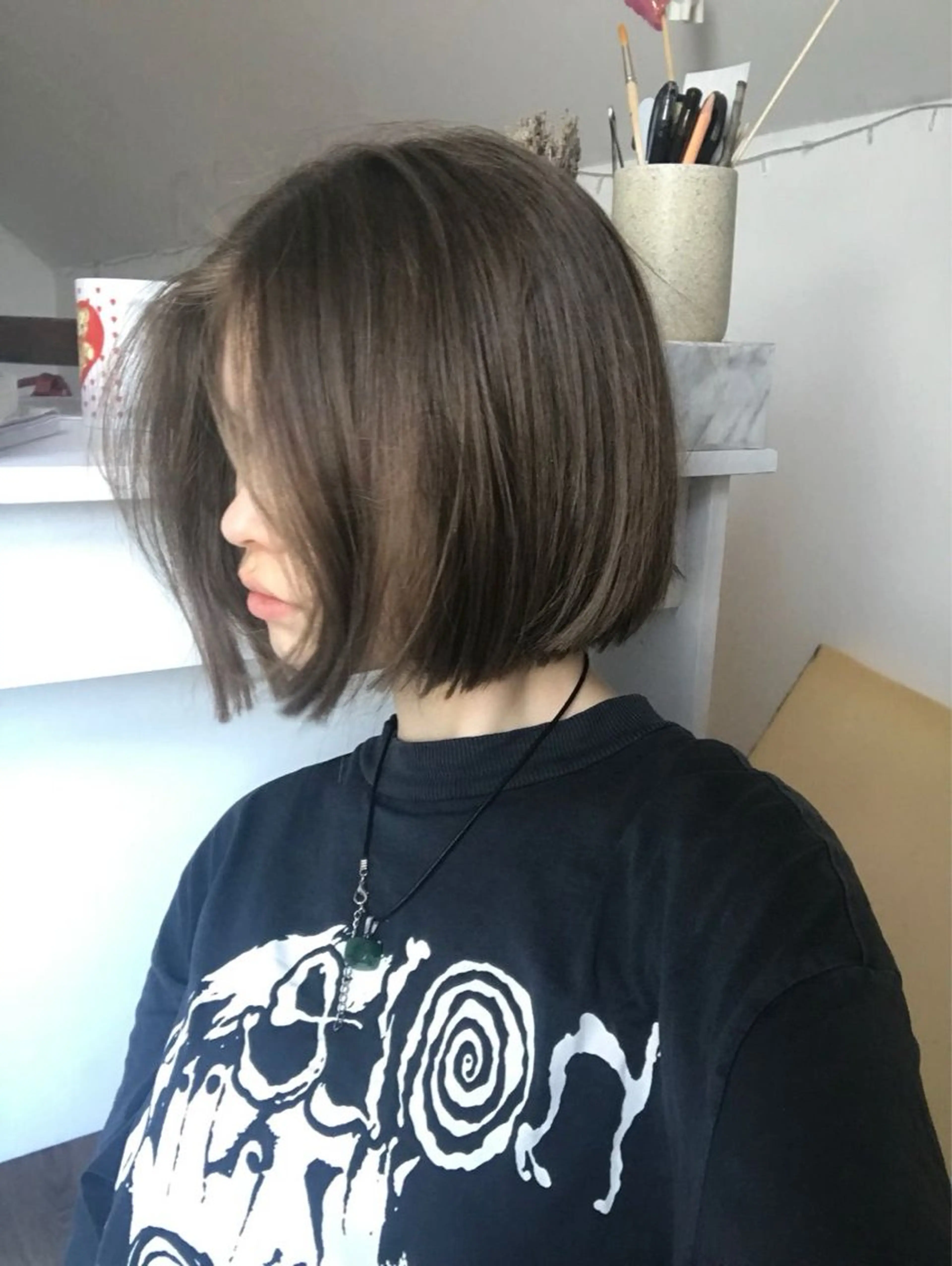 ミディアム ボブ カット ニュアンスパーマ kotojiのヘアスタイル