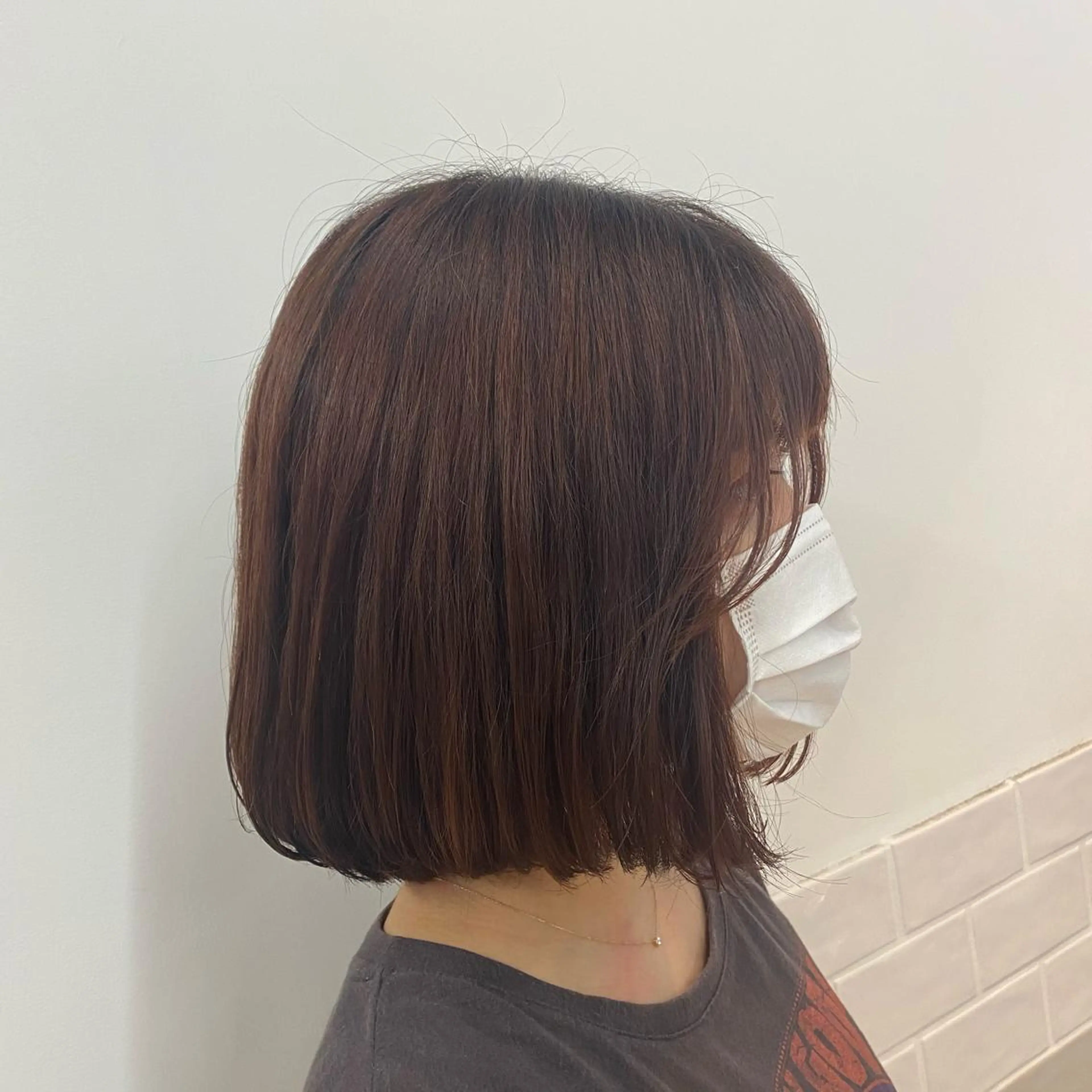 ミディアム カラー ヘアアレンジ 切りっぱなしボブ ボブ カット トリートメント ｱｵﾇﾏ ﾐﾕ 🦕のヘアスタイル