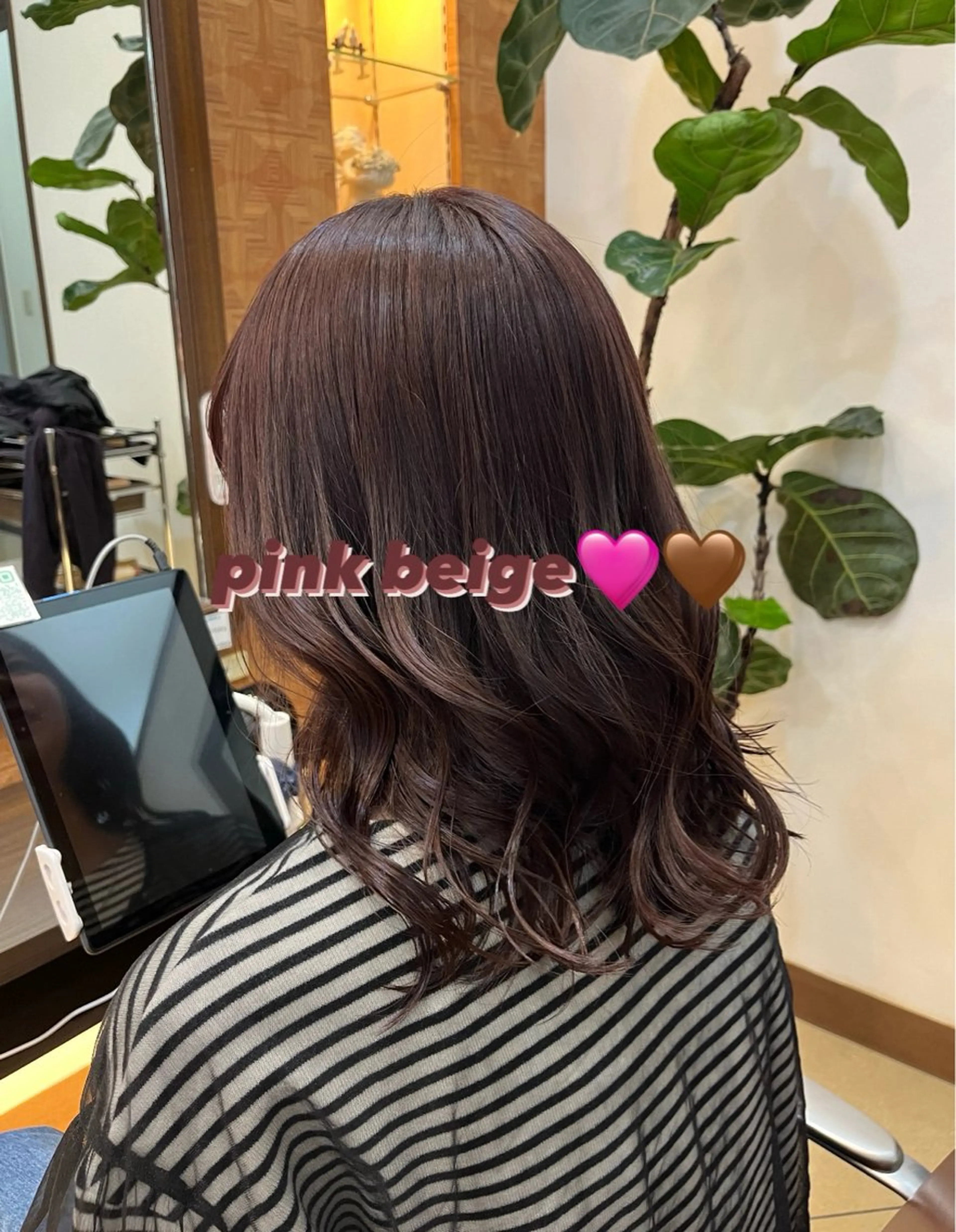 ミディアム カラー ベージュカラー ピンクカラー ピンクベージュ ヘアカラー カシェリタヘア🫧 KOKORO  💞のヘアスタイル