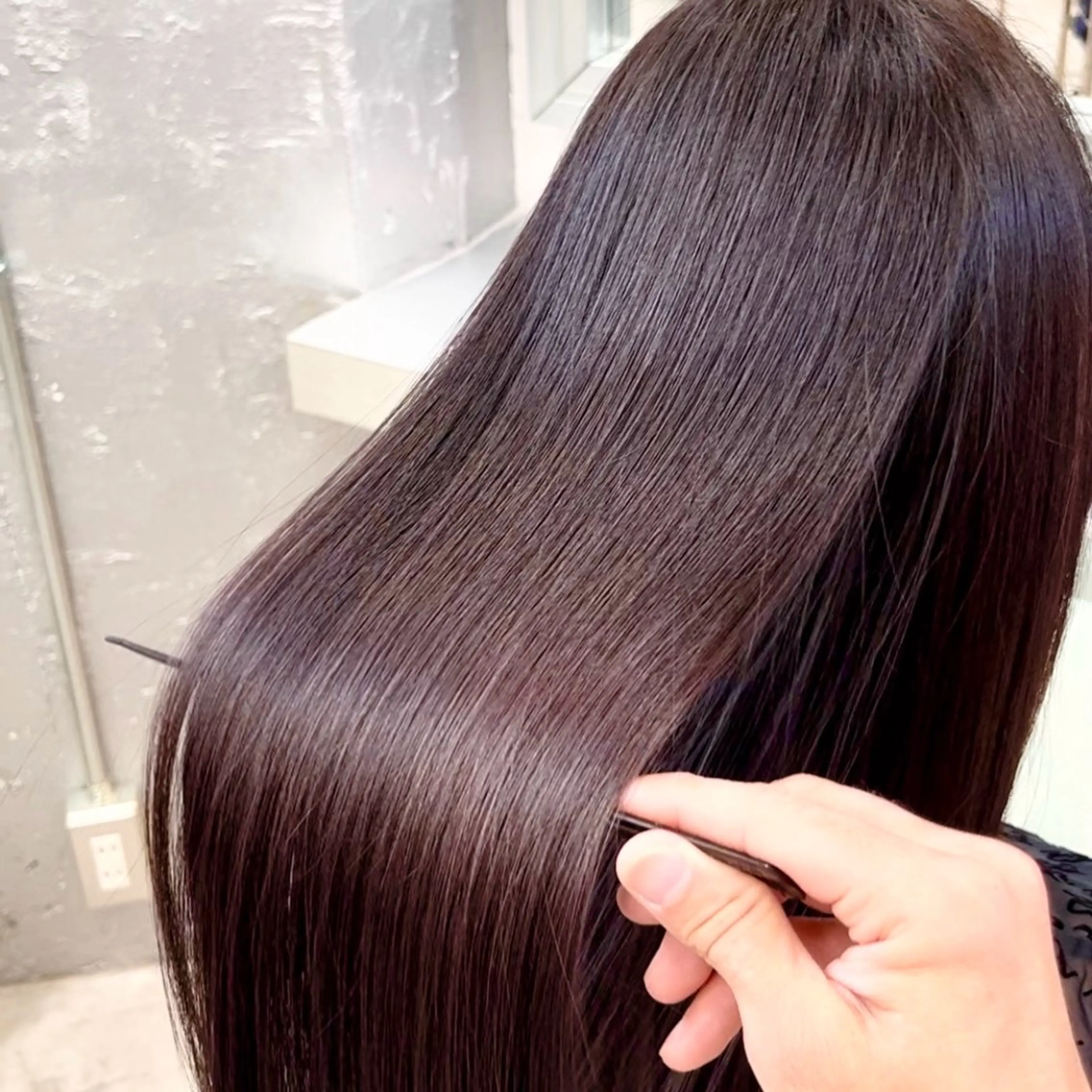 ロング パーマ 伸ばしかけ 縮毛矯正 酸性ストレート ストレートパーマ 縮毛矯正 ✨髪質改善職人✨ デザインカラー/若林のヘアスタイル