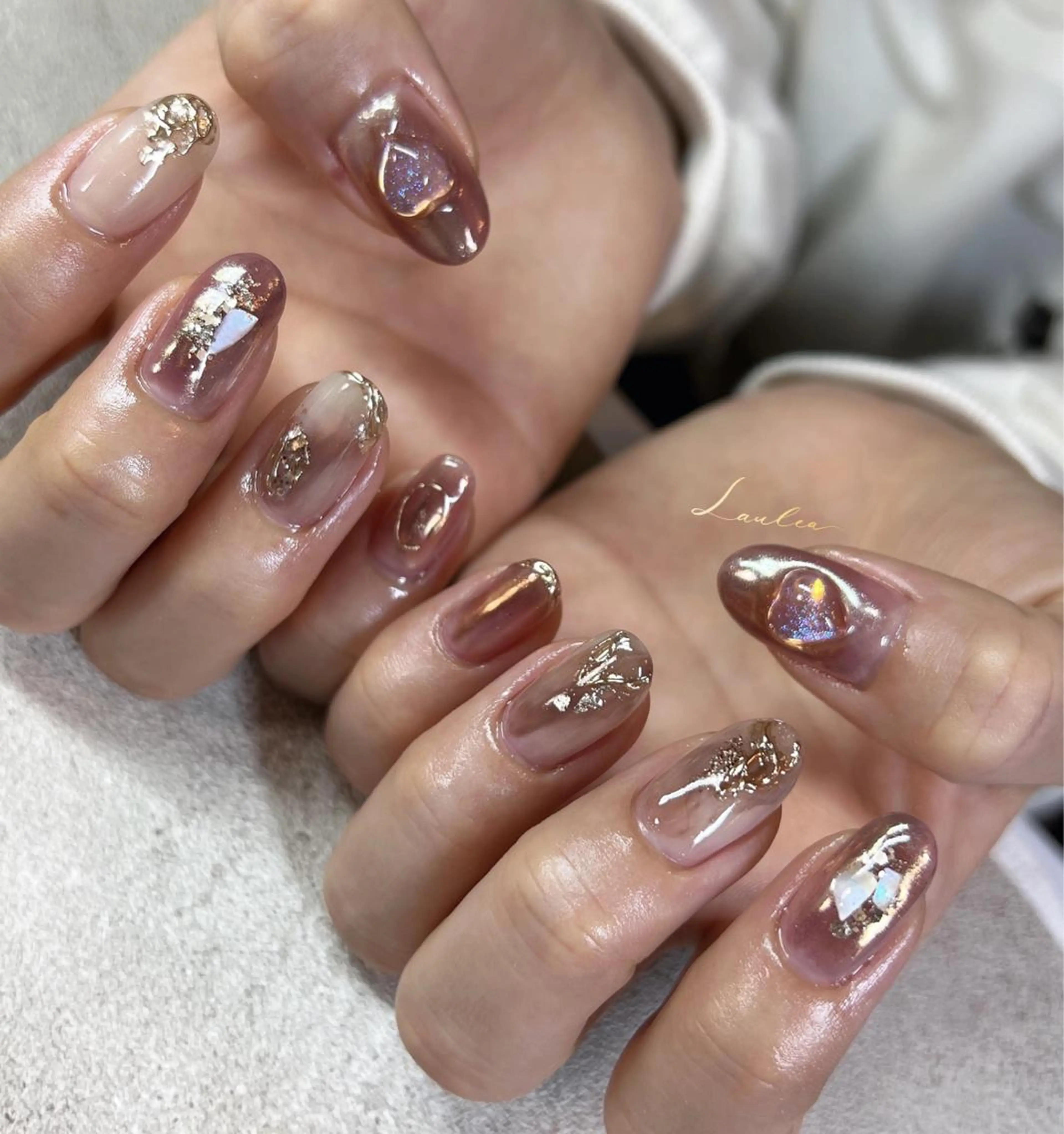 ネイル フットネイル 韓国ネイル フットネイル nail salon Lauleaのネイルデザイン