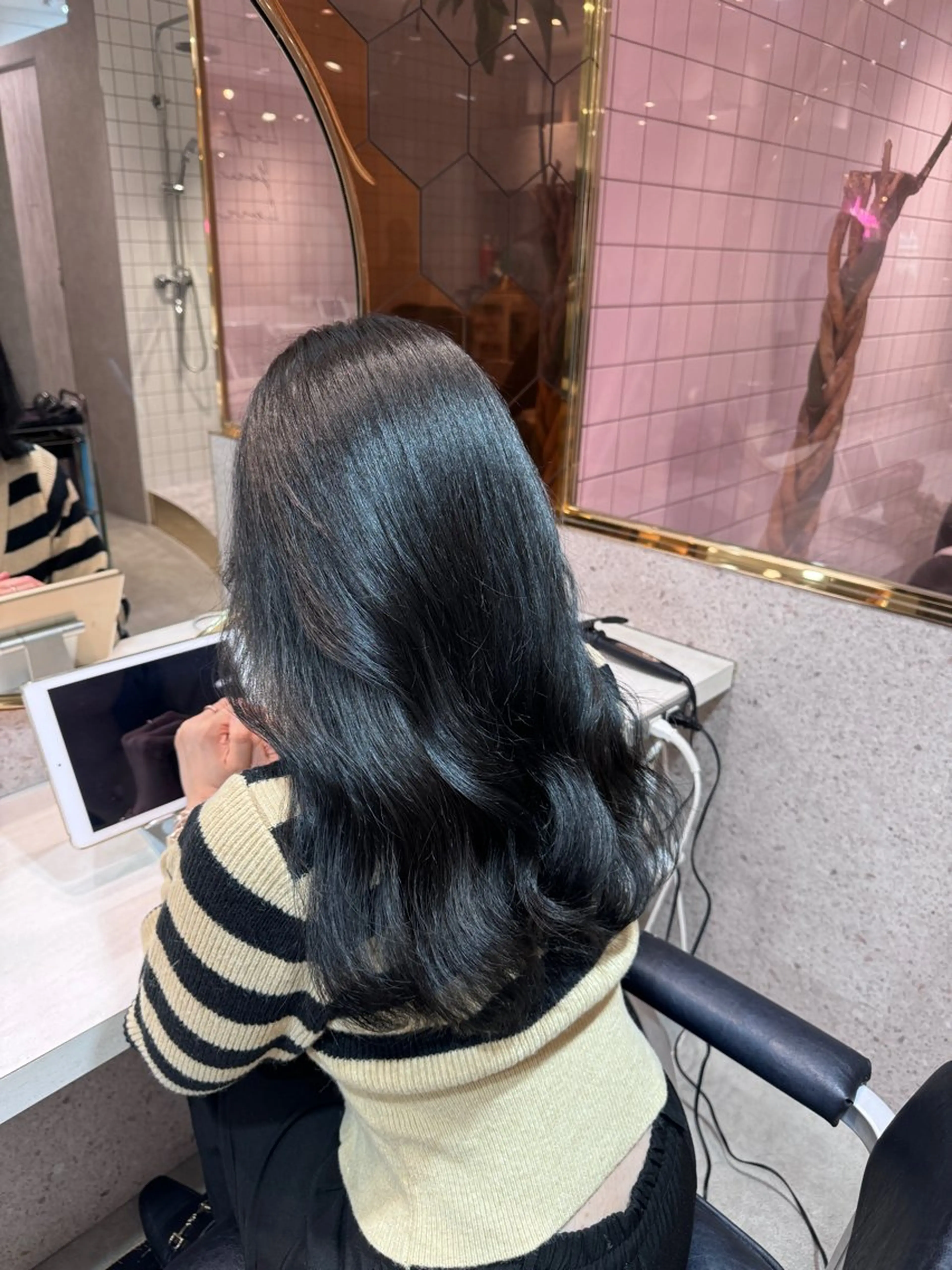 セミロング カット ヘアカラー トリートメント 🎀しゅな/韓国 レイヤー/透明感♡のヘアスタイル