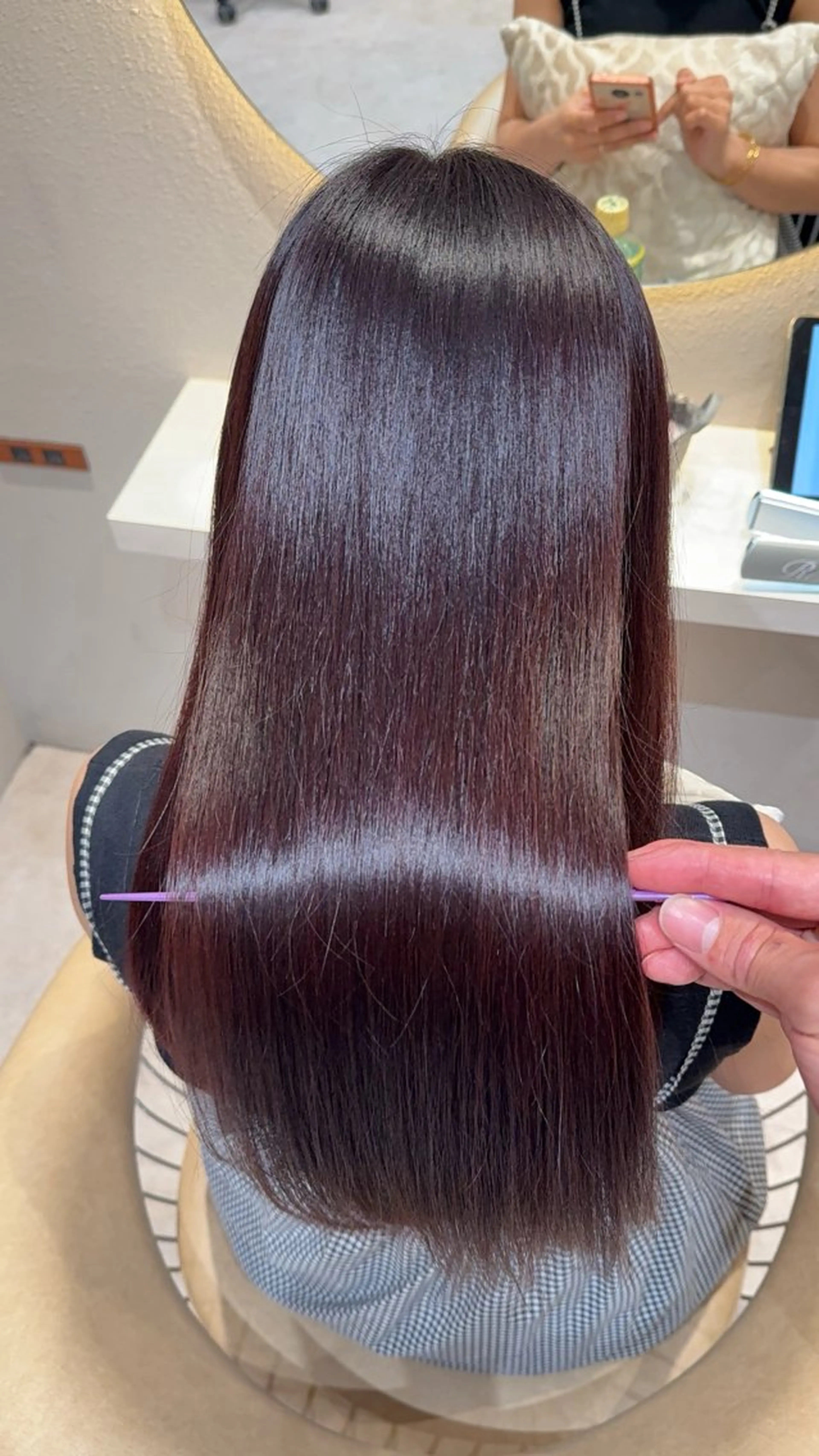セミロング カラー カット ヘアカラー 縮毛矯正 レイヤー✨縮毛矯正 川村利幸のヘアスタイル