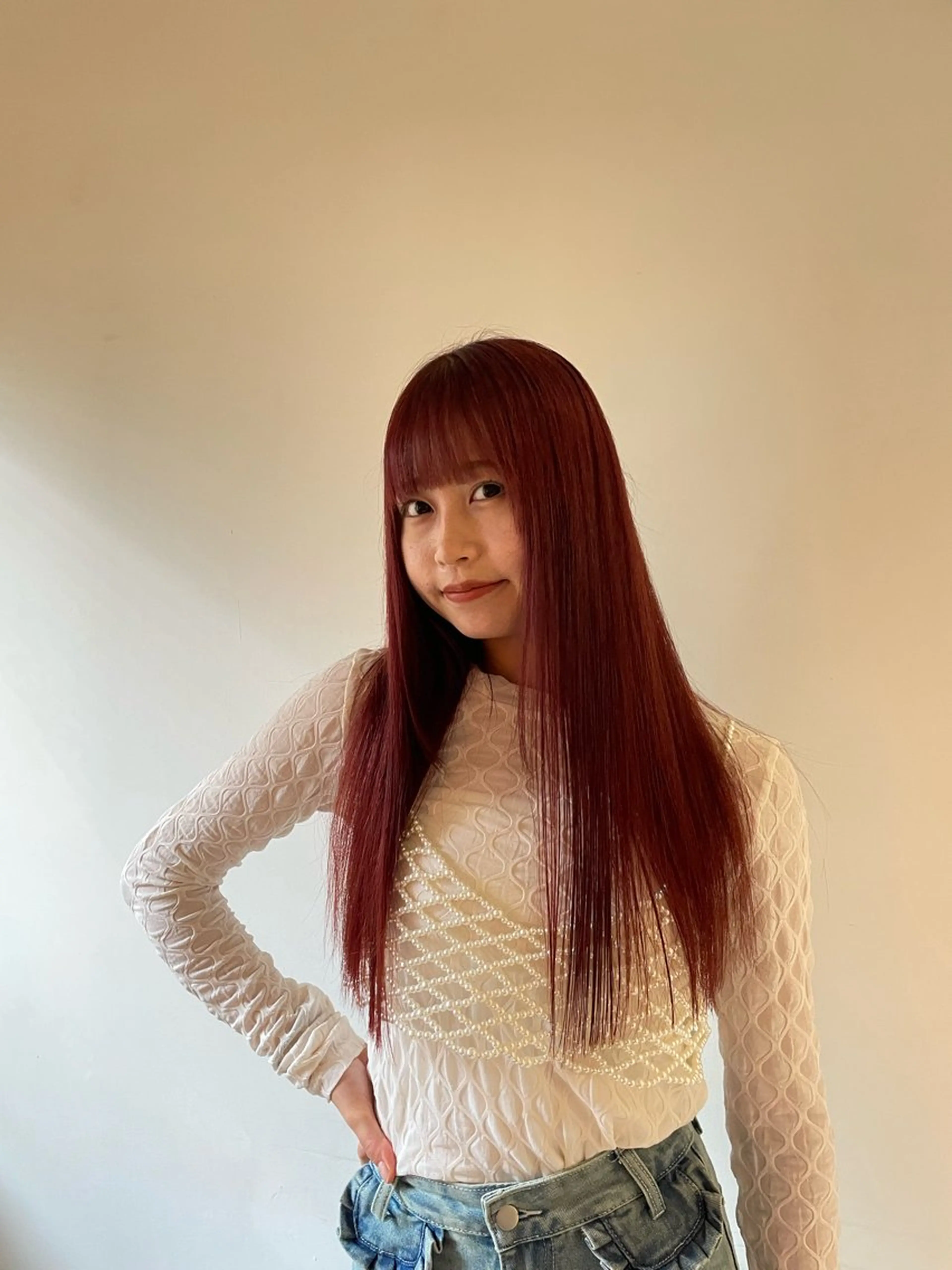 ロング カラー レッドカラー HITOMI ショートカットのヘアスタイル