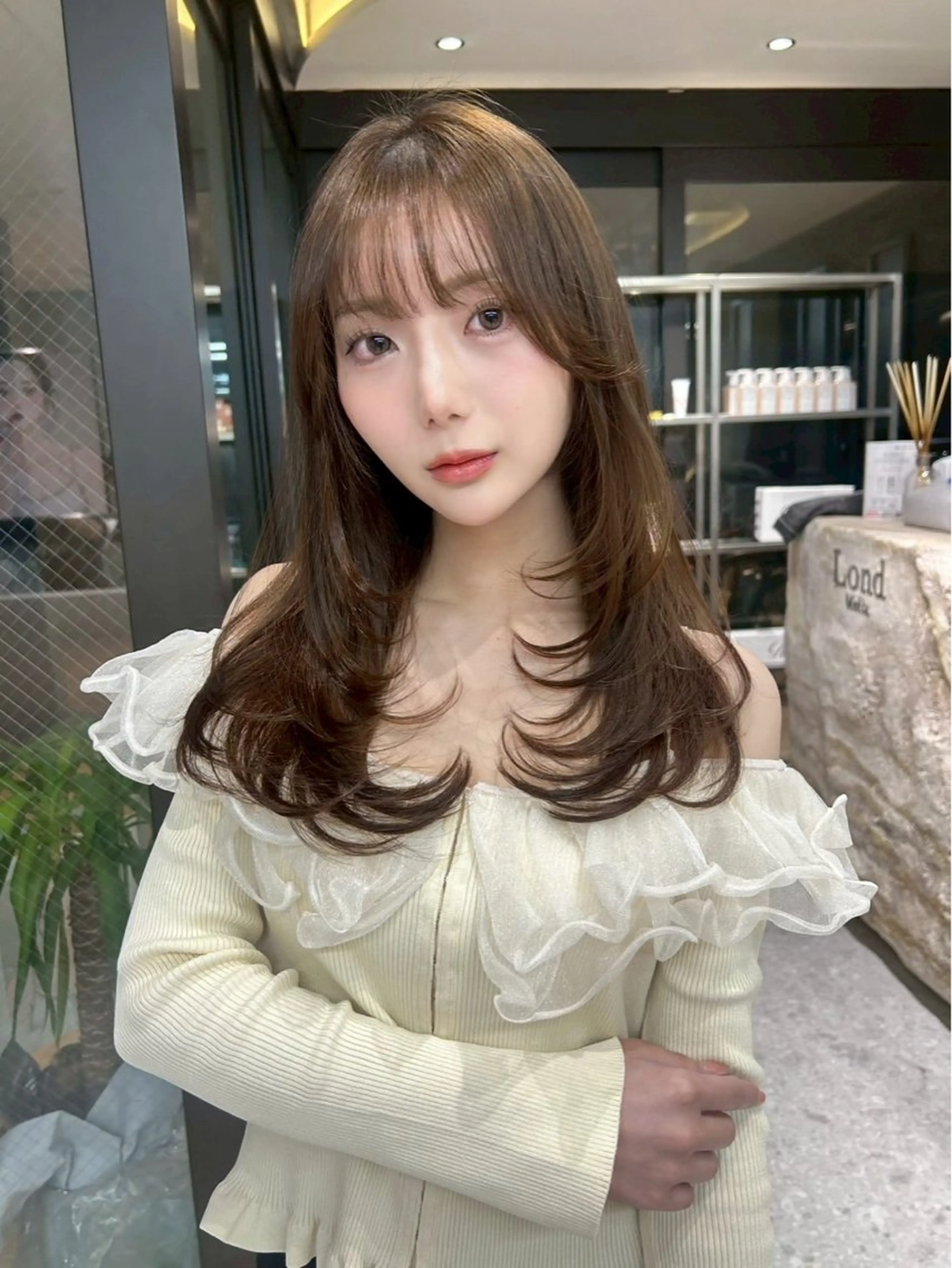 ロング カラー カット 韓国ヘア×髪質改善 サロンmareのヘアスタイル
