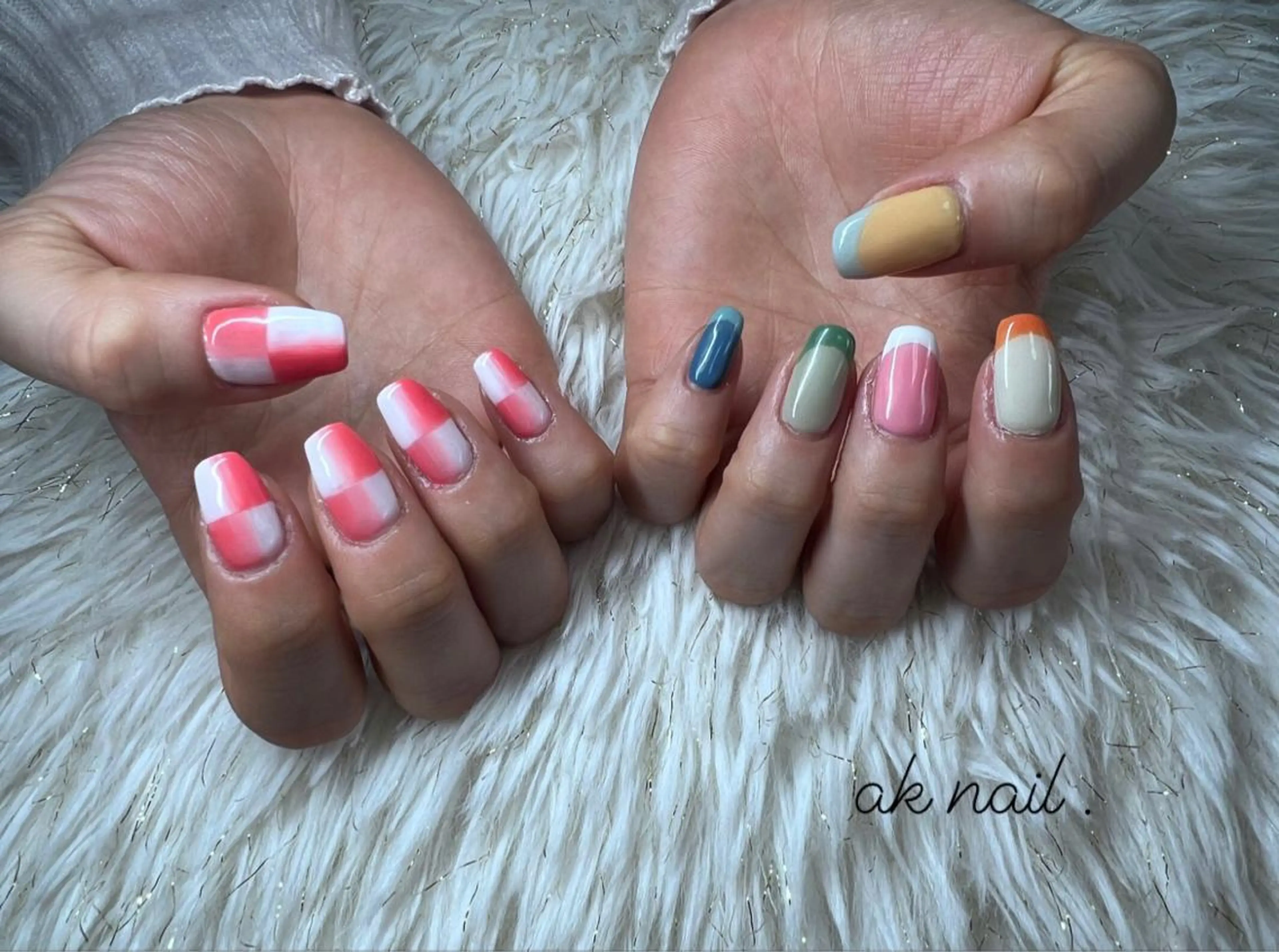 ミディアム ネイル ak nail .のネイルデザイン