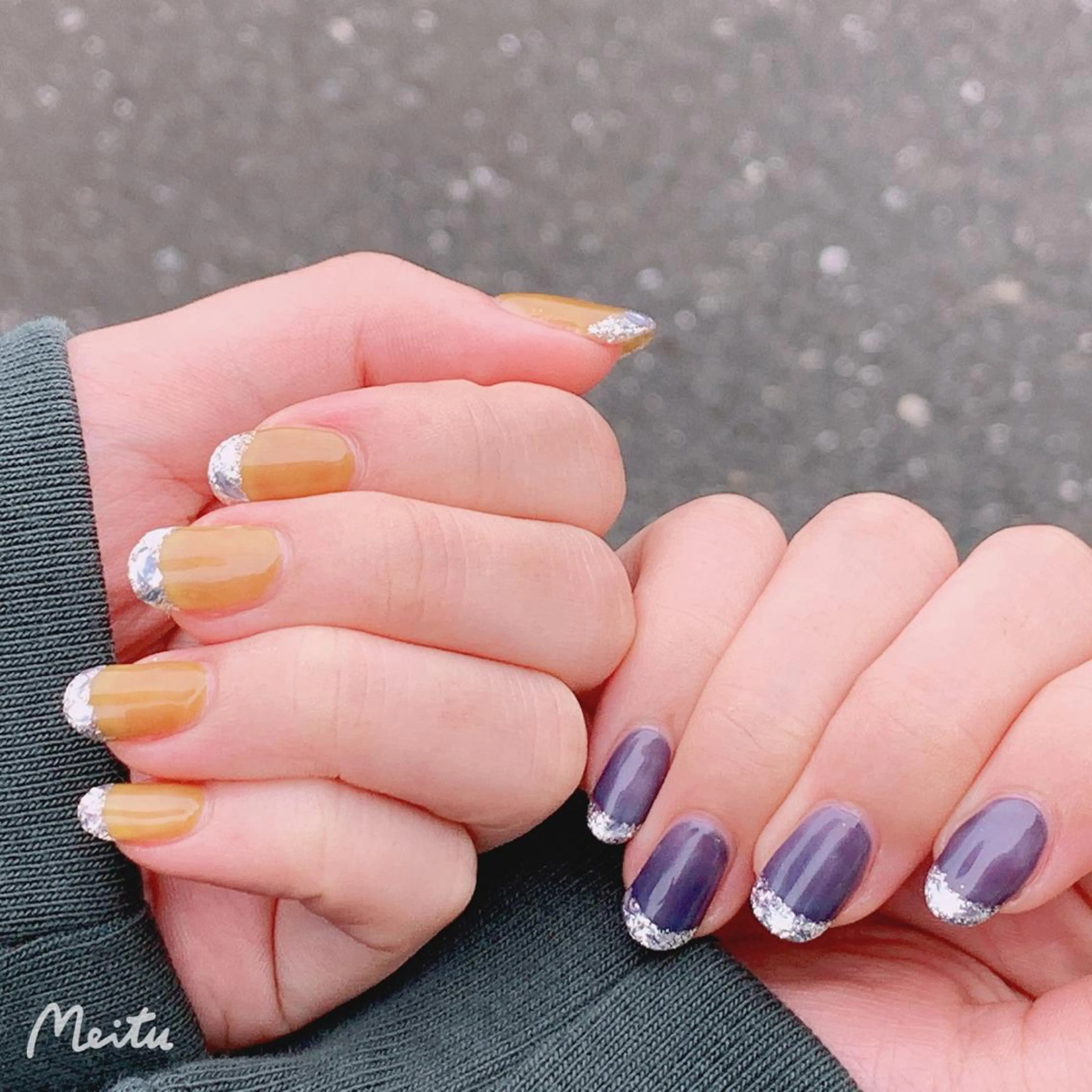 ネイル フレンチネイル ガラスフレンチ 林 ✨syousyouのネイルデザイン
