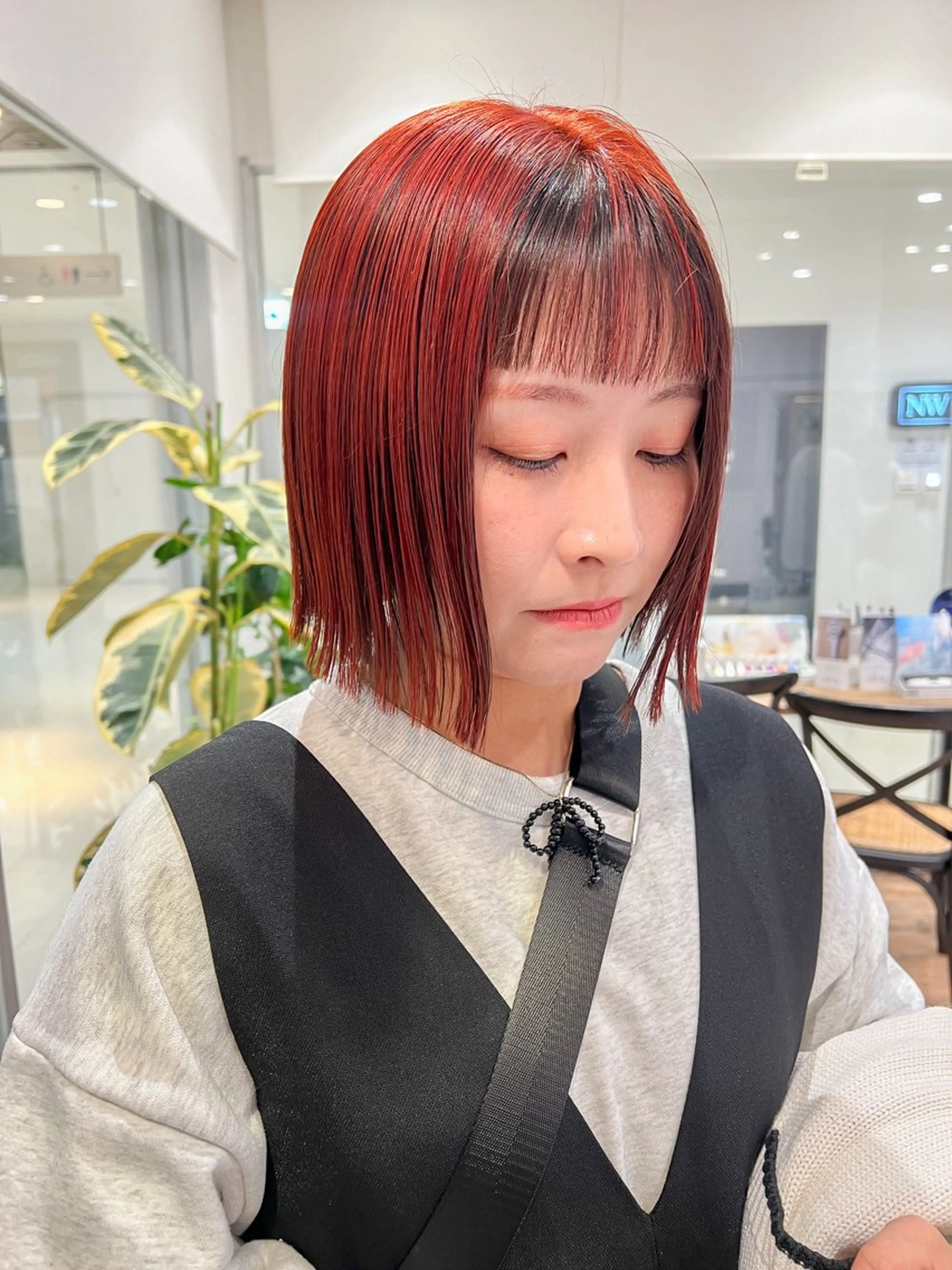 ミディアム カット ヘアカラー トリートメント 副店長 💐MIZUKI💐のヘアスタイル