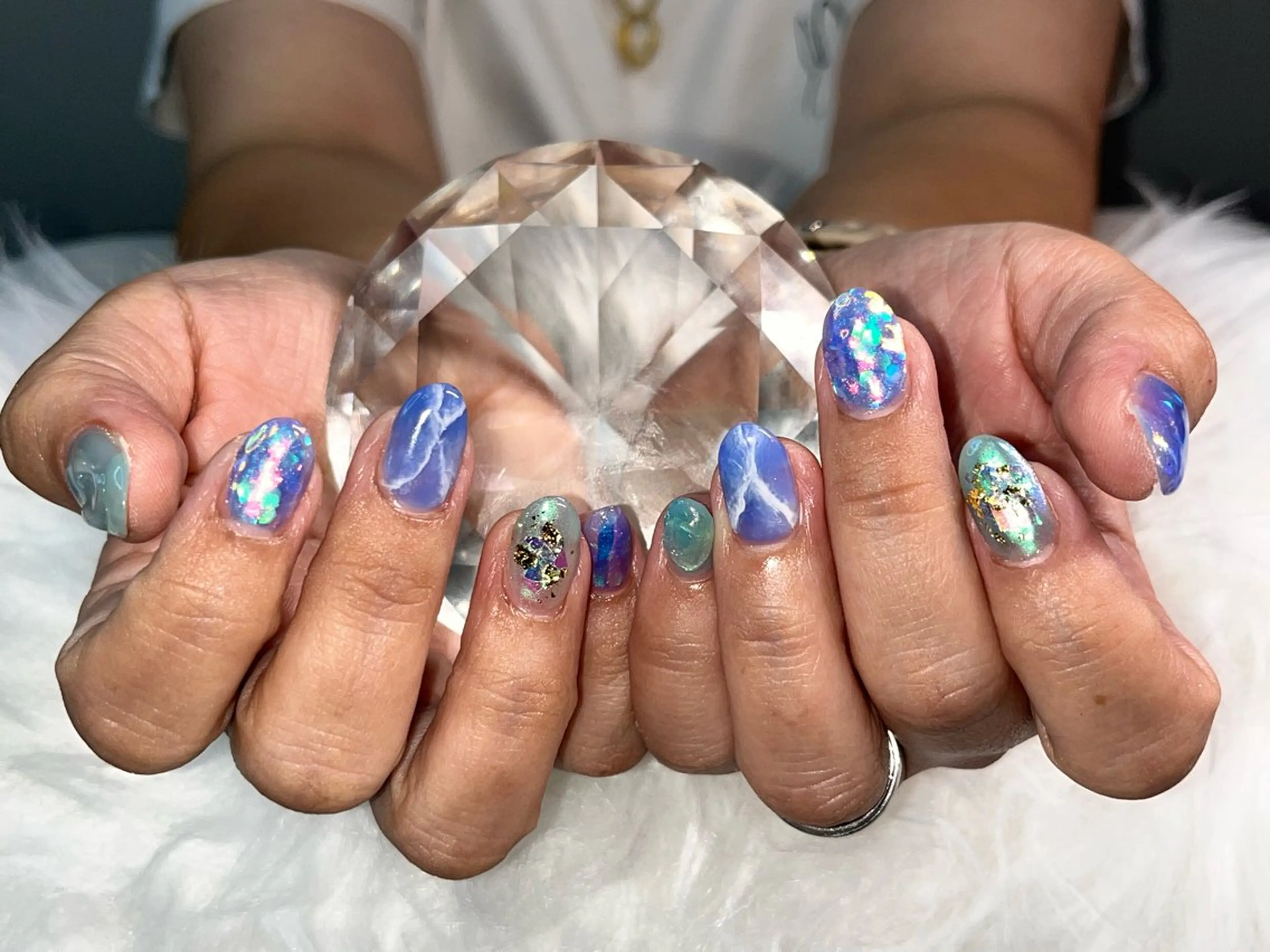 ネイル マグネットネイル ニュアンスネイル ワンカラーネイル シンプルネイル 夏ネイル ハンドネイル N's Nailのネイルデザイン