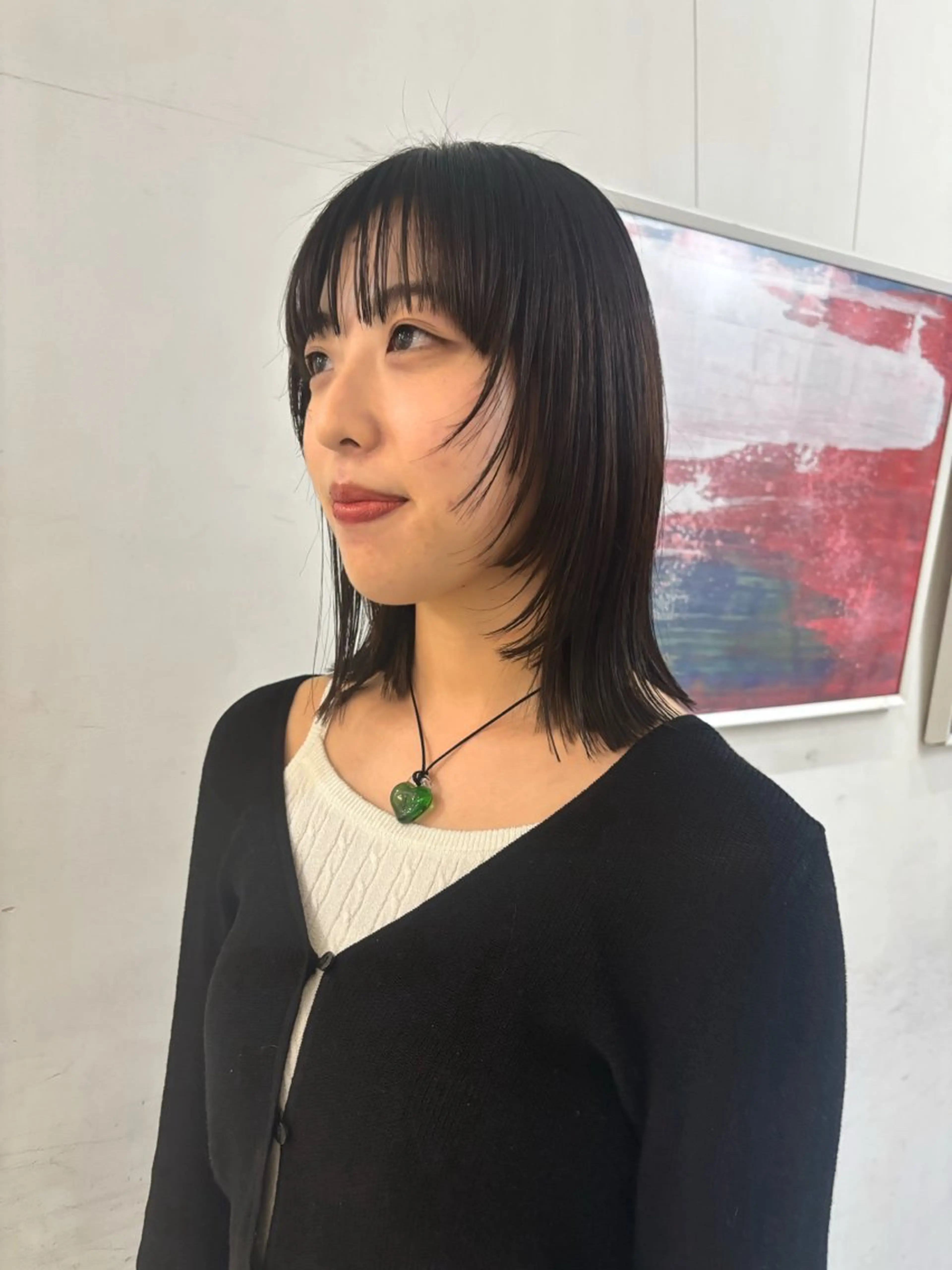 ミディアム カラー 透明感カラー ボブ 顔まわりレイヤー 顔周りカット レイヤーカット asuka/似合わせ /レイヤー/暖色のヘアスタイル