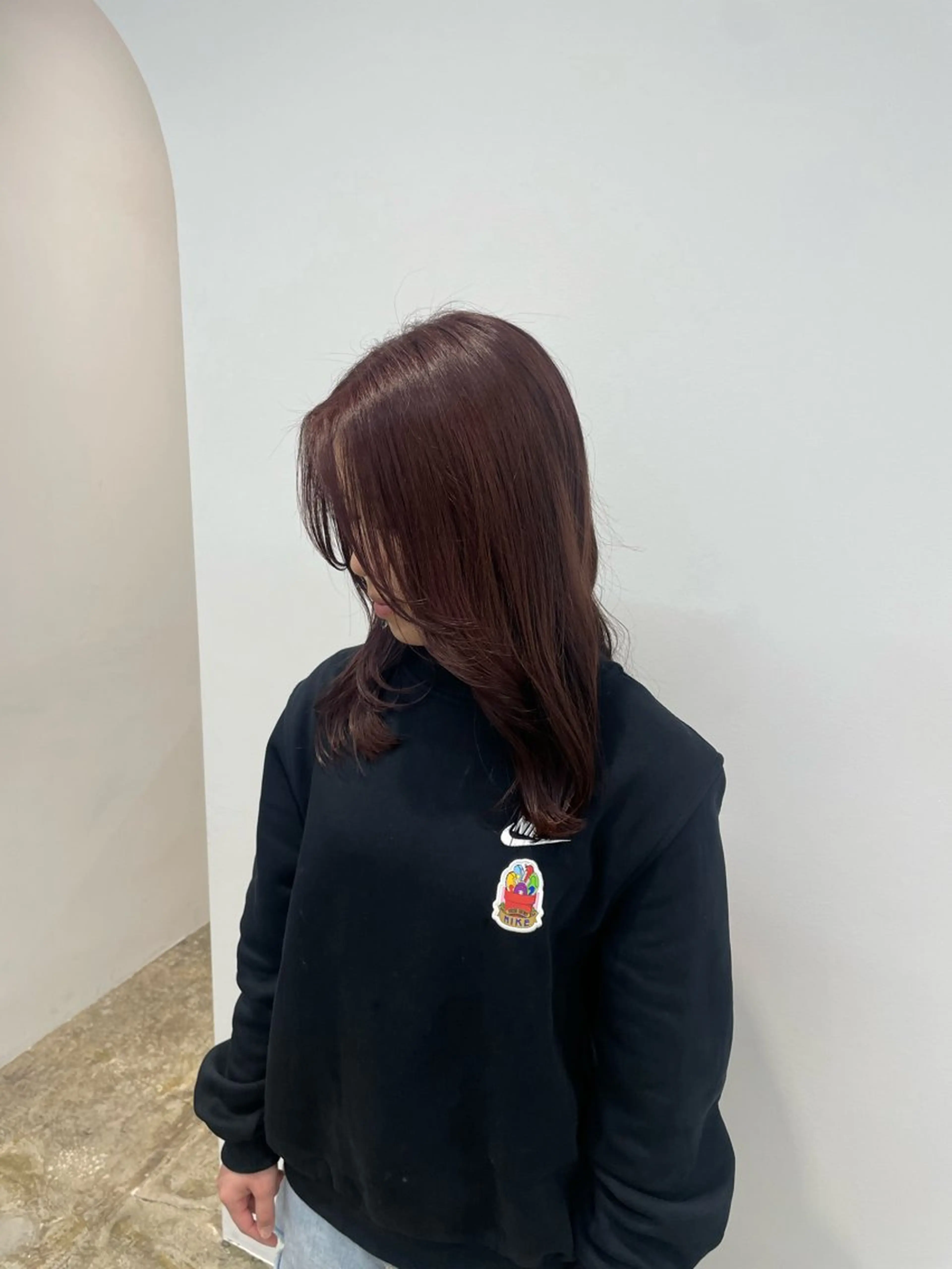 ミディアム カラー ブラウンカラー ピンクカラー ピンクブラウン 𝘚𝘶𝘻𝘶 𓂃𓈒𓏸のヘアスタイル