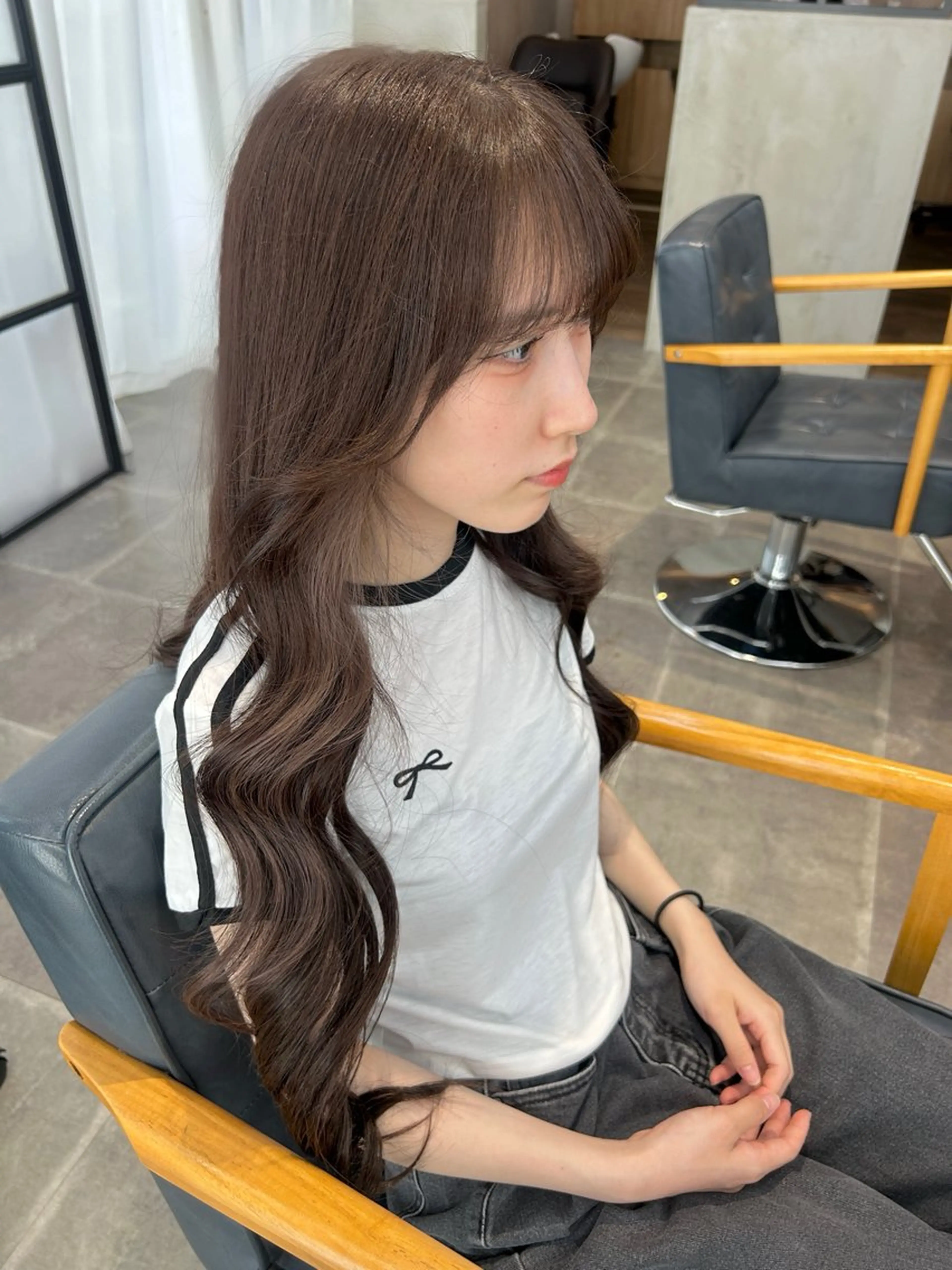 ロング カラー カット ヘアカラー トリートメント newi梅田🫧韓国 ヘア🫧sakiのヘアスタイル