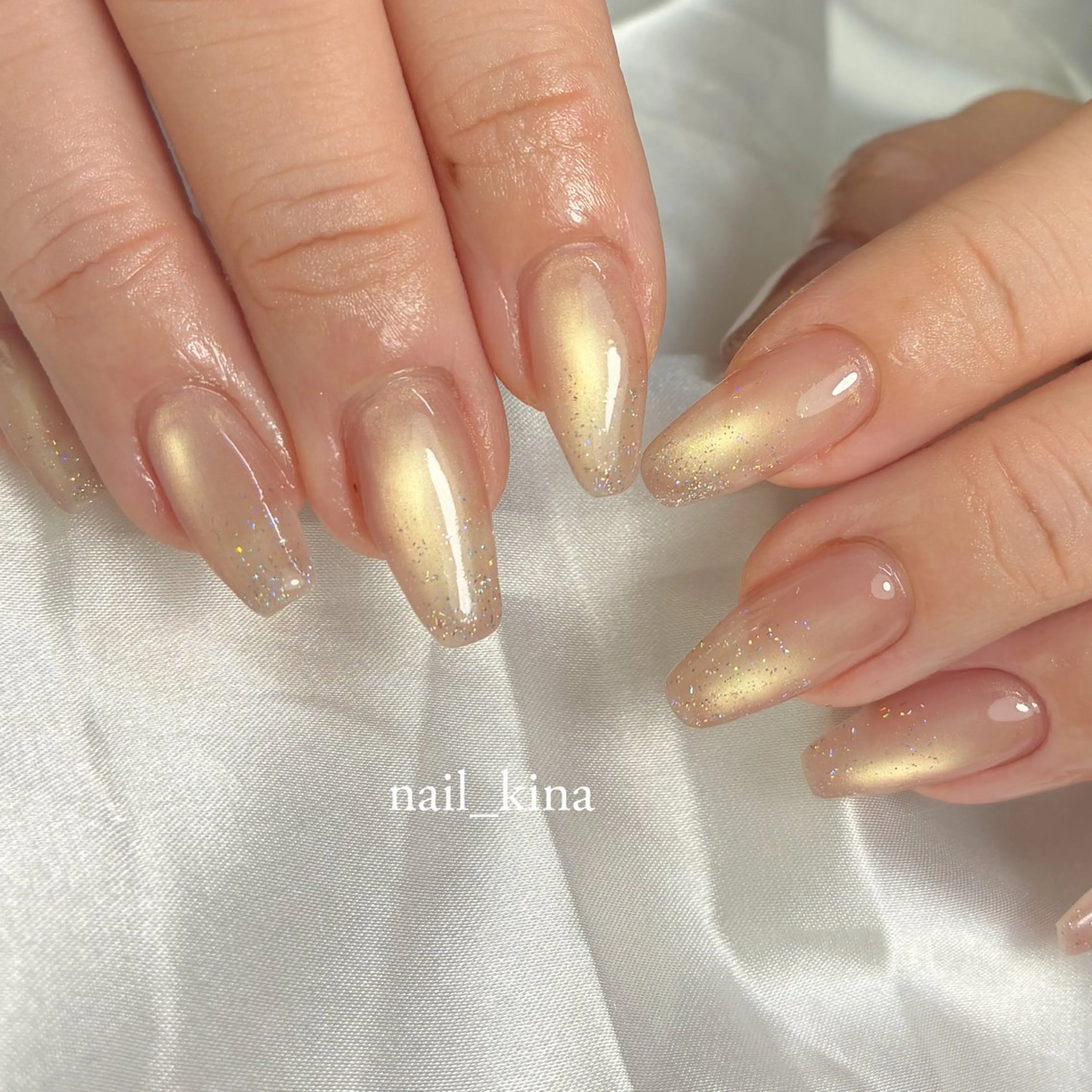 ネイル ジェルネイル ラメ(グリッター) マグネットネイル マグネットワンカラー ワンカラーネイル ハンドネイル nail_ kinaのネイルデザイン