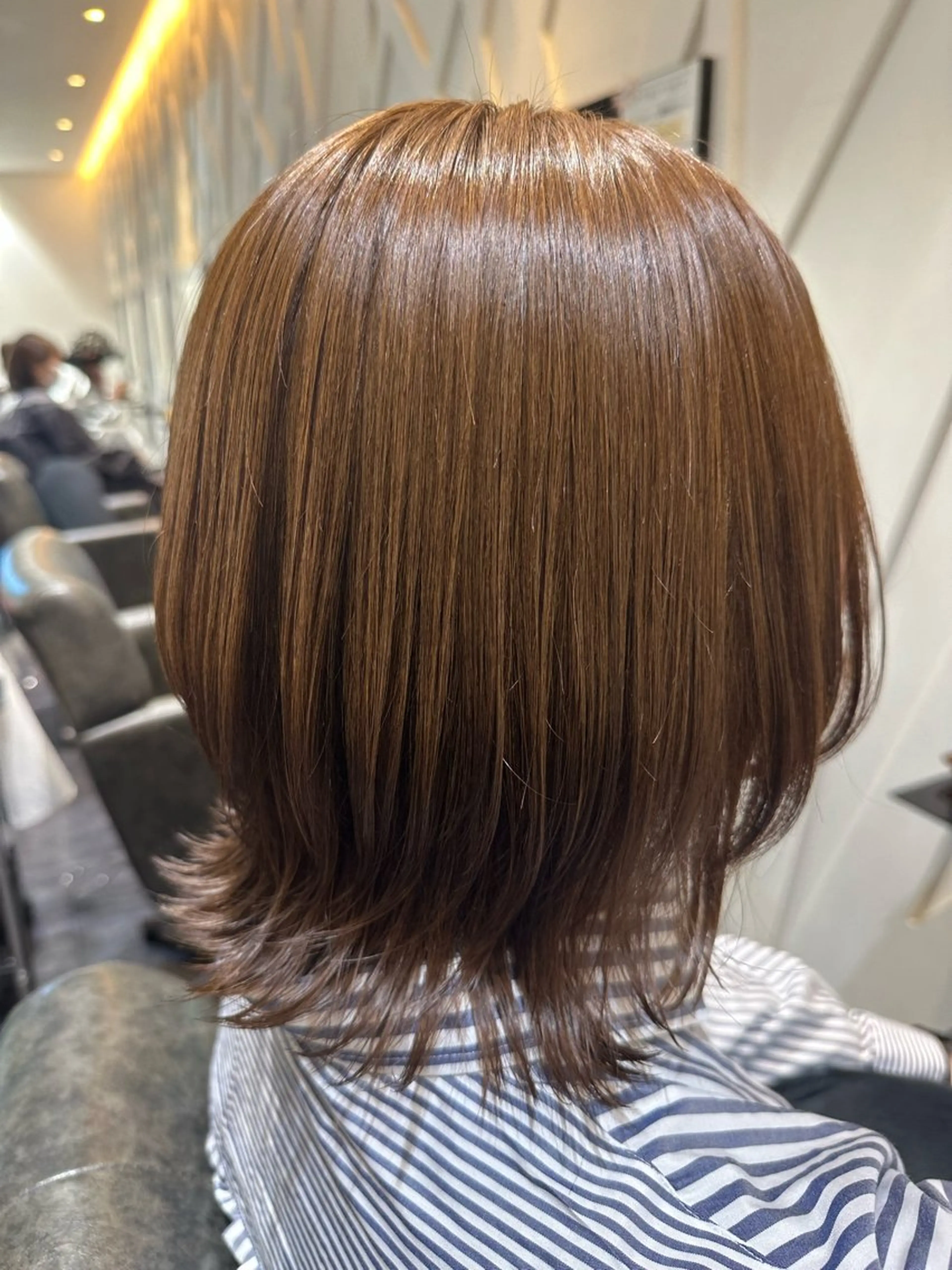 ミディアム カラー くびれヘア カット ヘアカラー トリートメント 今村 雪鈴のヘアスタイル