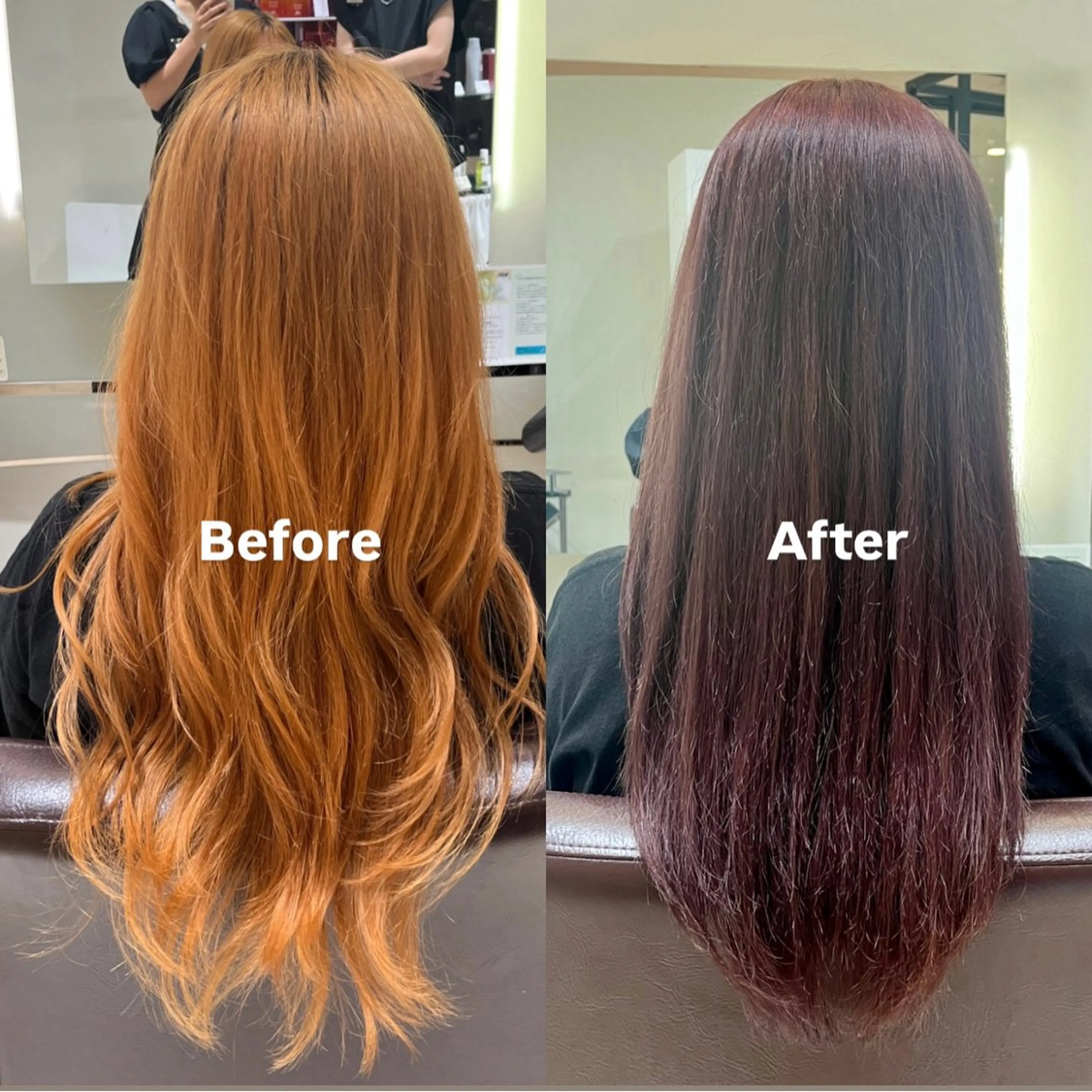 ロング カラー ブリーチ ブリーチなしカラー オレンジ レッドカラー TAYA府中店所属・Ri seのヘアスタイル