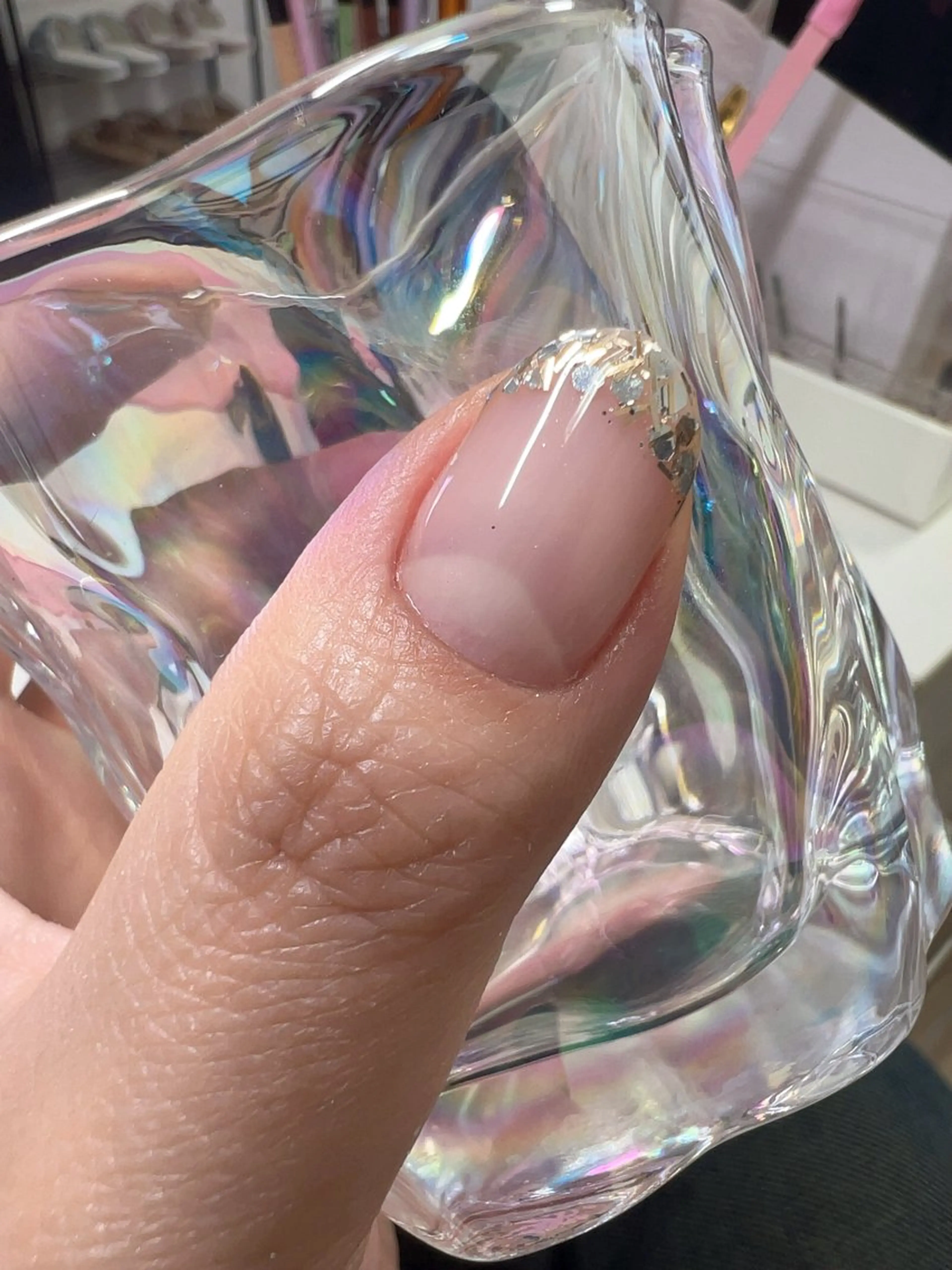 ネイル フレンチネイル ガラスフレンチ ハンドネイル Y's Salonのネイルデザイン