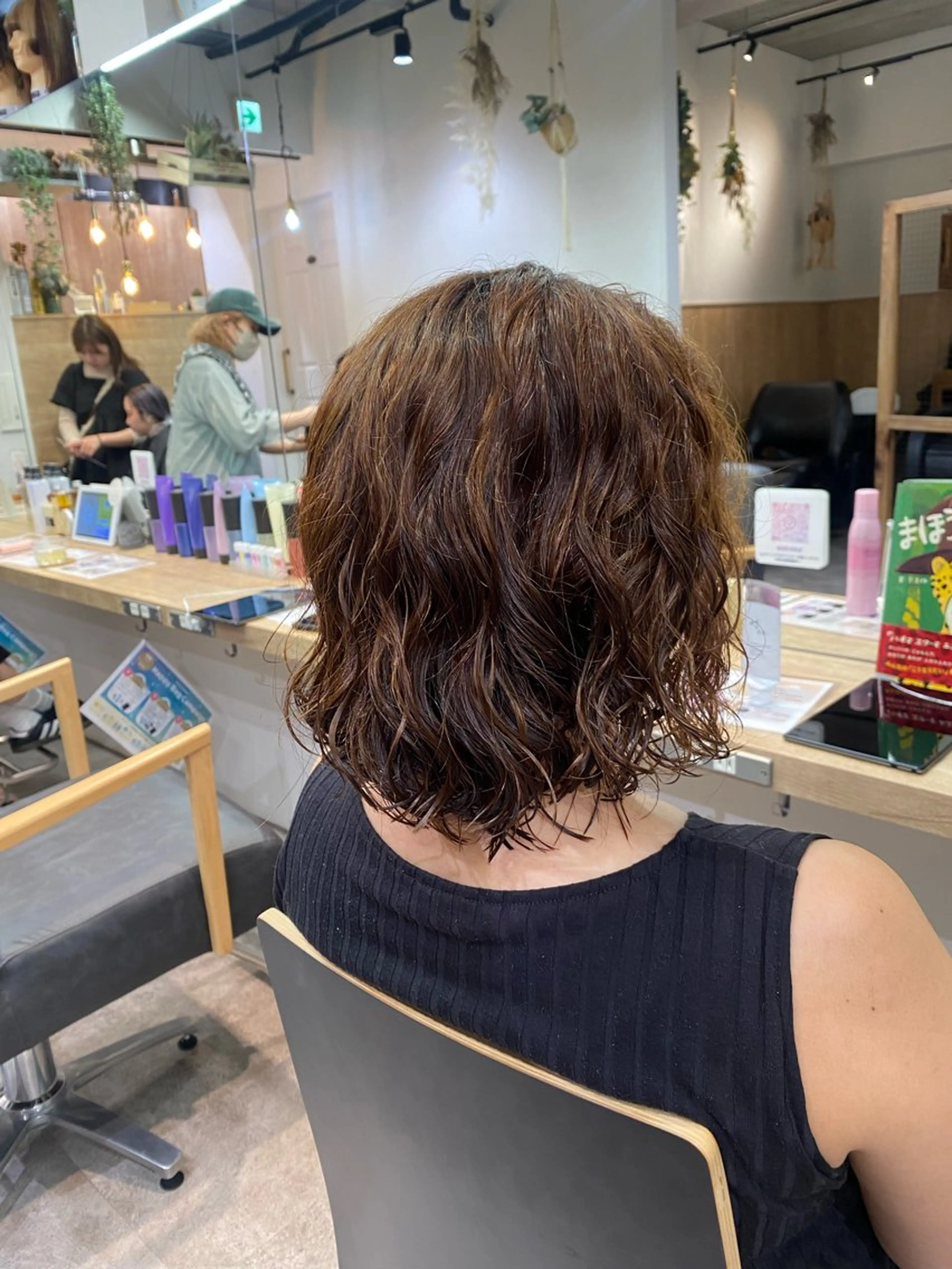 ミディアム カット パーマ 🖤🌀くるくる パーマ🌀🖤ayaのヘアスタイル
