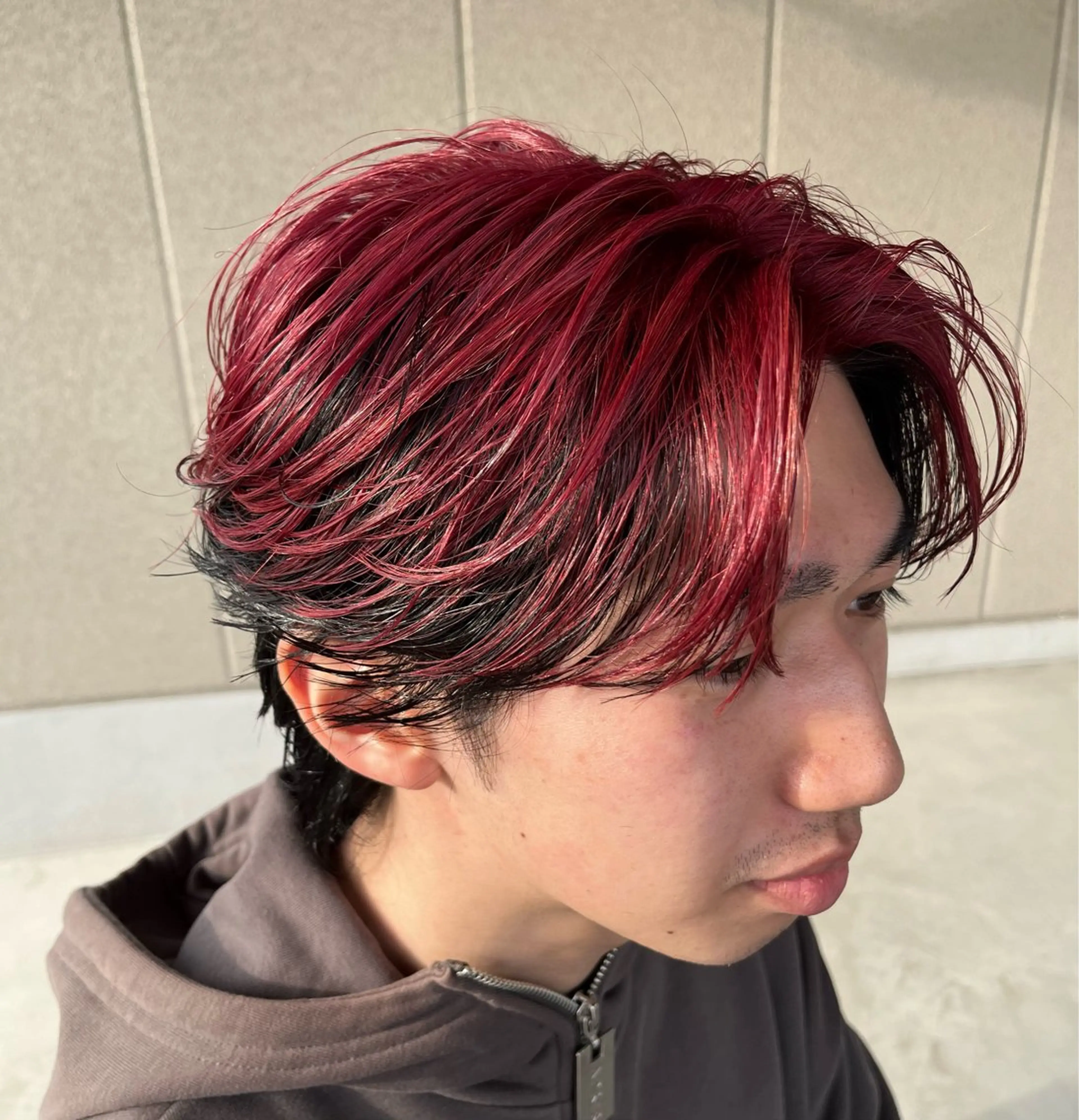 ショート カラー メンズ メンズブリーチ ブリーチ レッドカラー 艶々🫧ハイトーン 輝のヘアスタイル