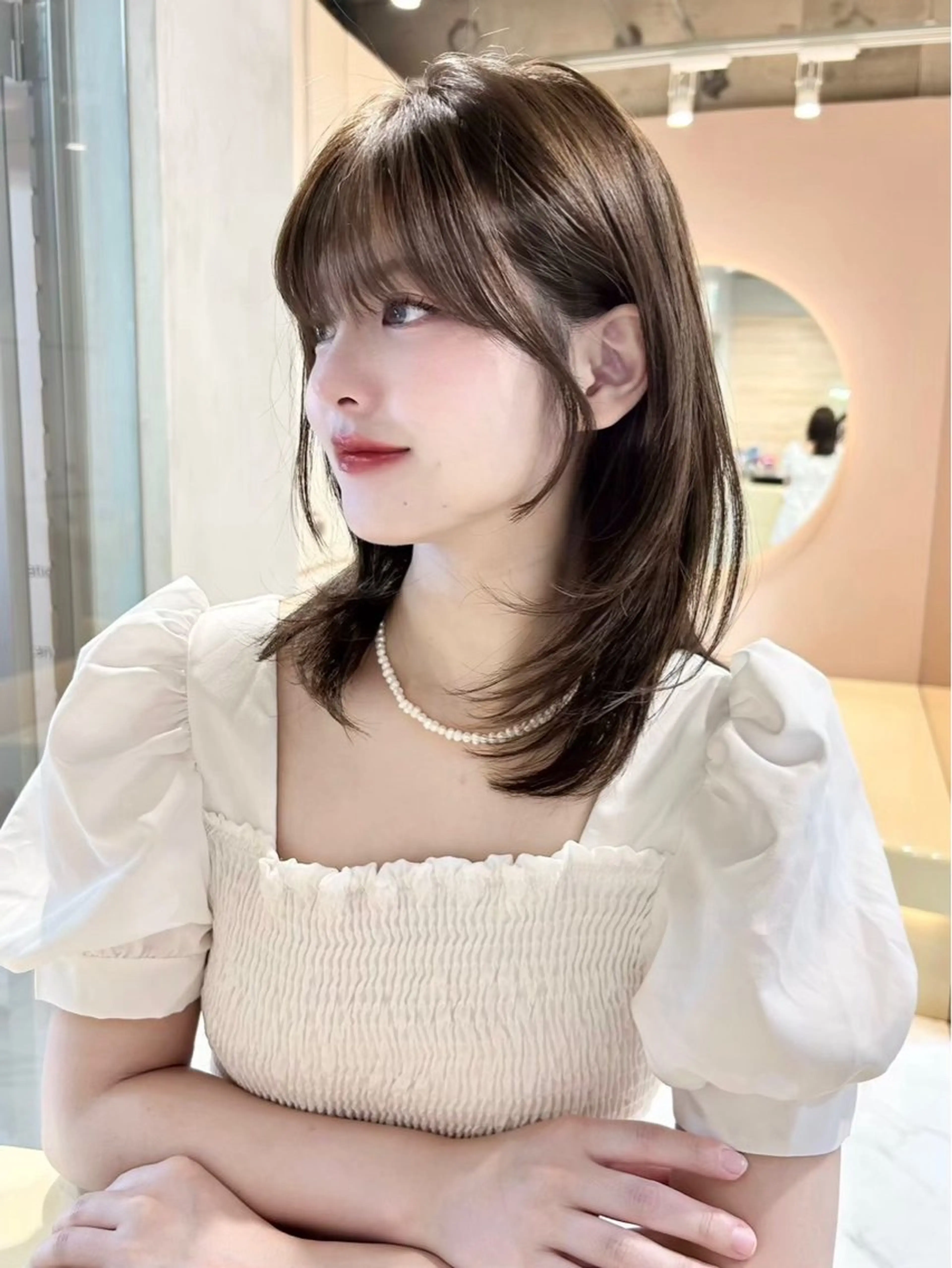 ミディアム 新井 望乃果のヘアスタイル