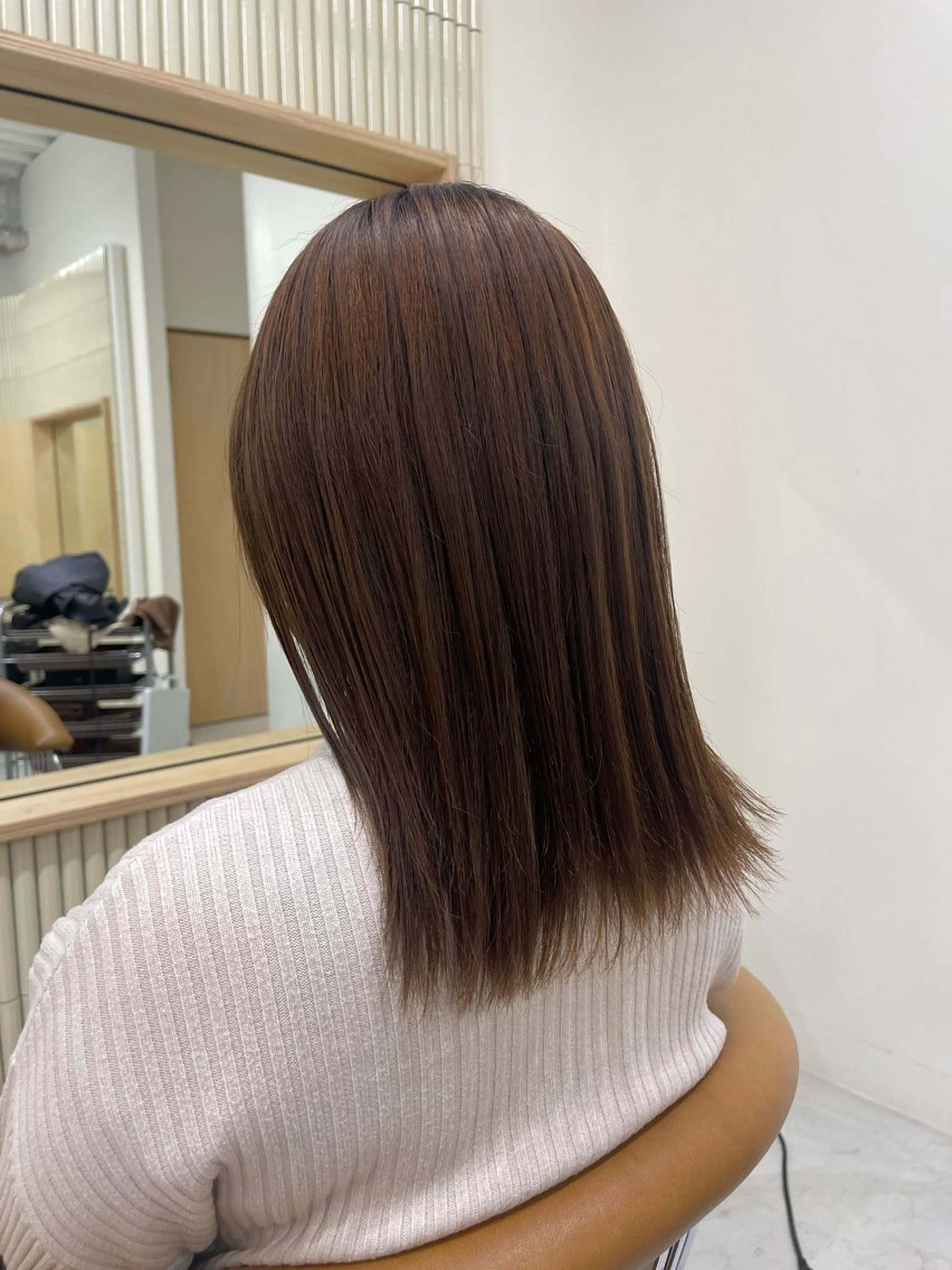 ミディアム 縮毛矯正 酸性ストレート 縮毛矯正 蜂須賀 悠🐝のヘアスタイル