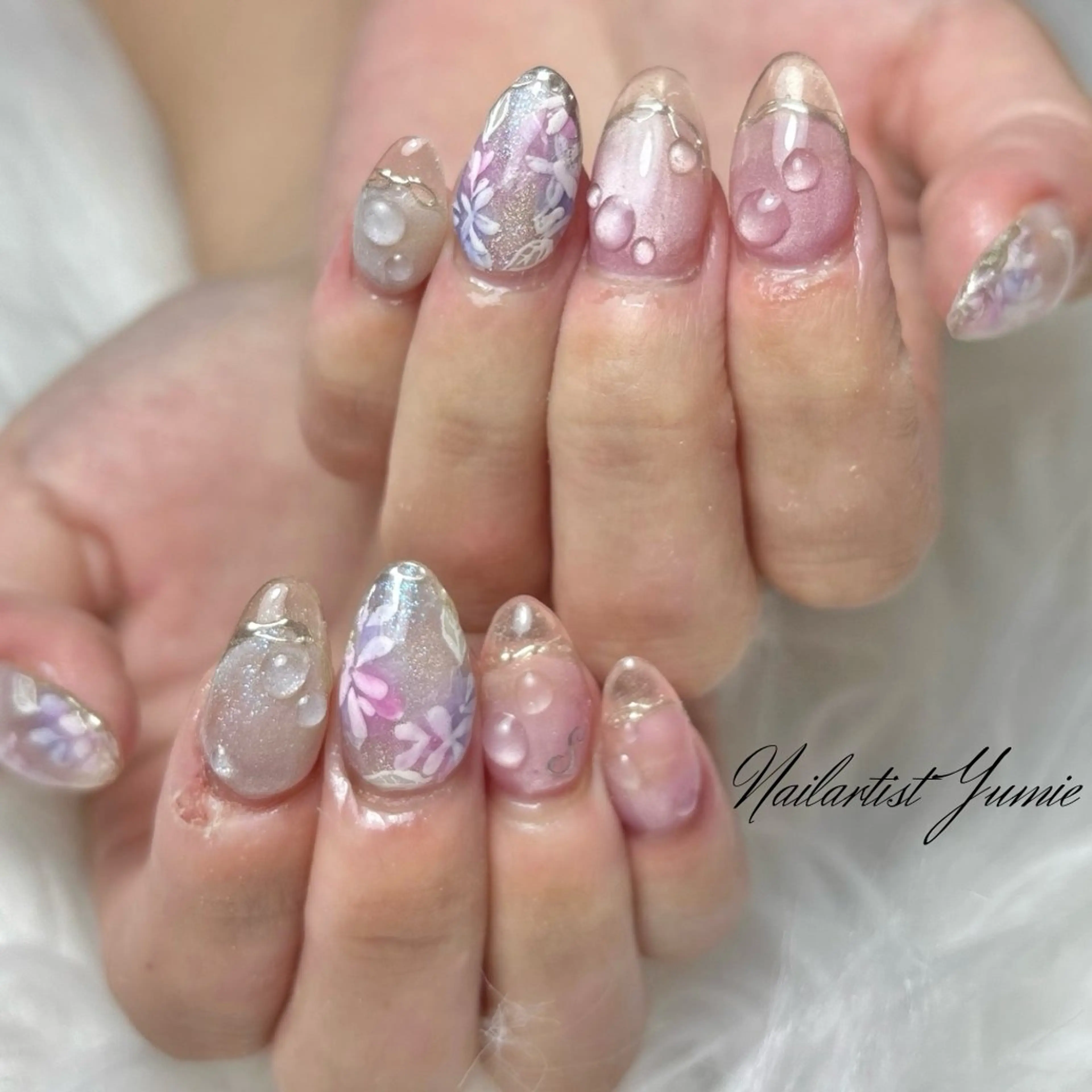 ネイル 長さ出し スカルプネイル ハンドネイル Setsalon Churaku Nailist Yumie所属・【沖縄市安慶田】 🤍Yumieのネイルデザイン