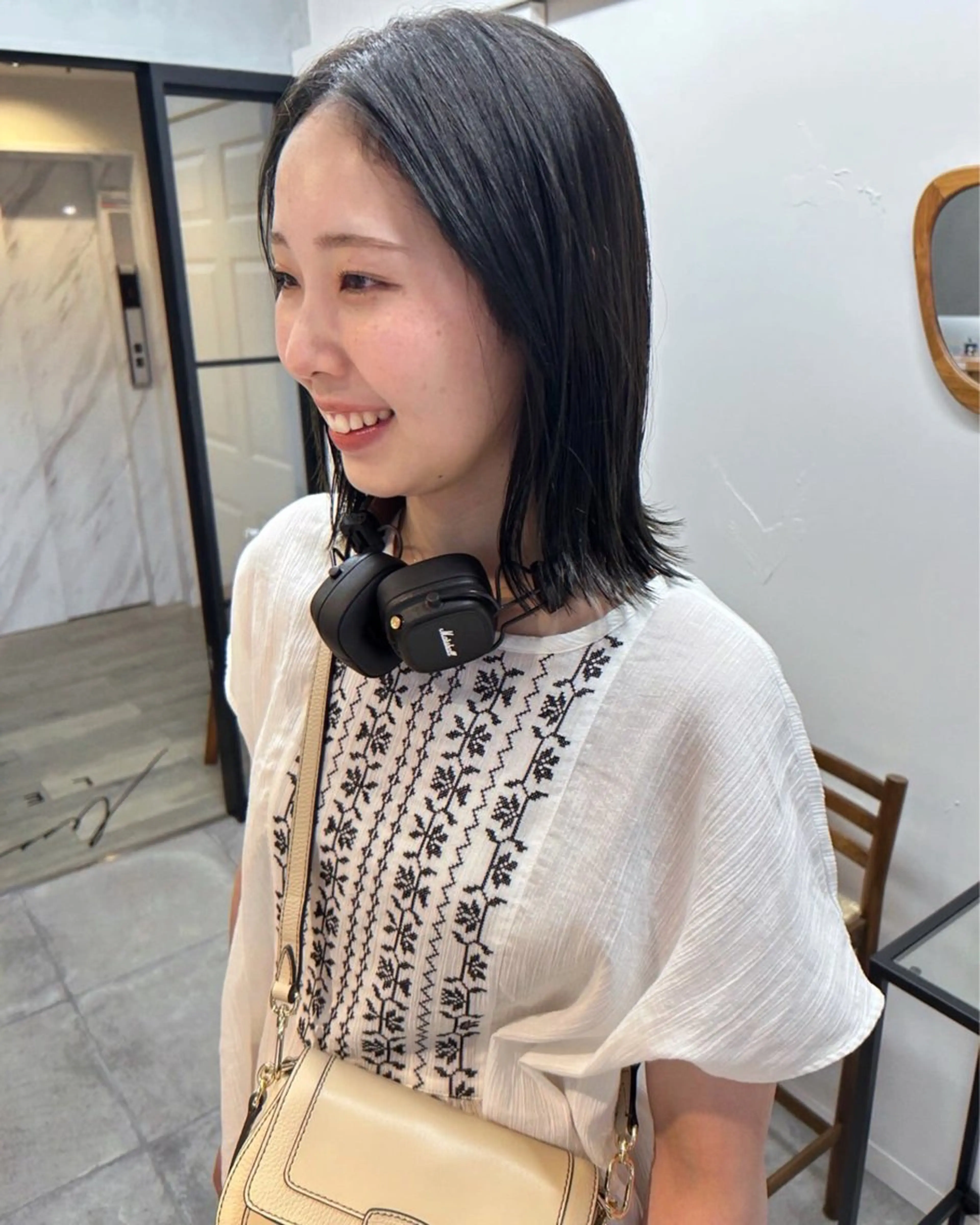 ミディアム カラー rena ✶伏見/顔周りカットのヘアスタイル