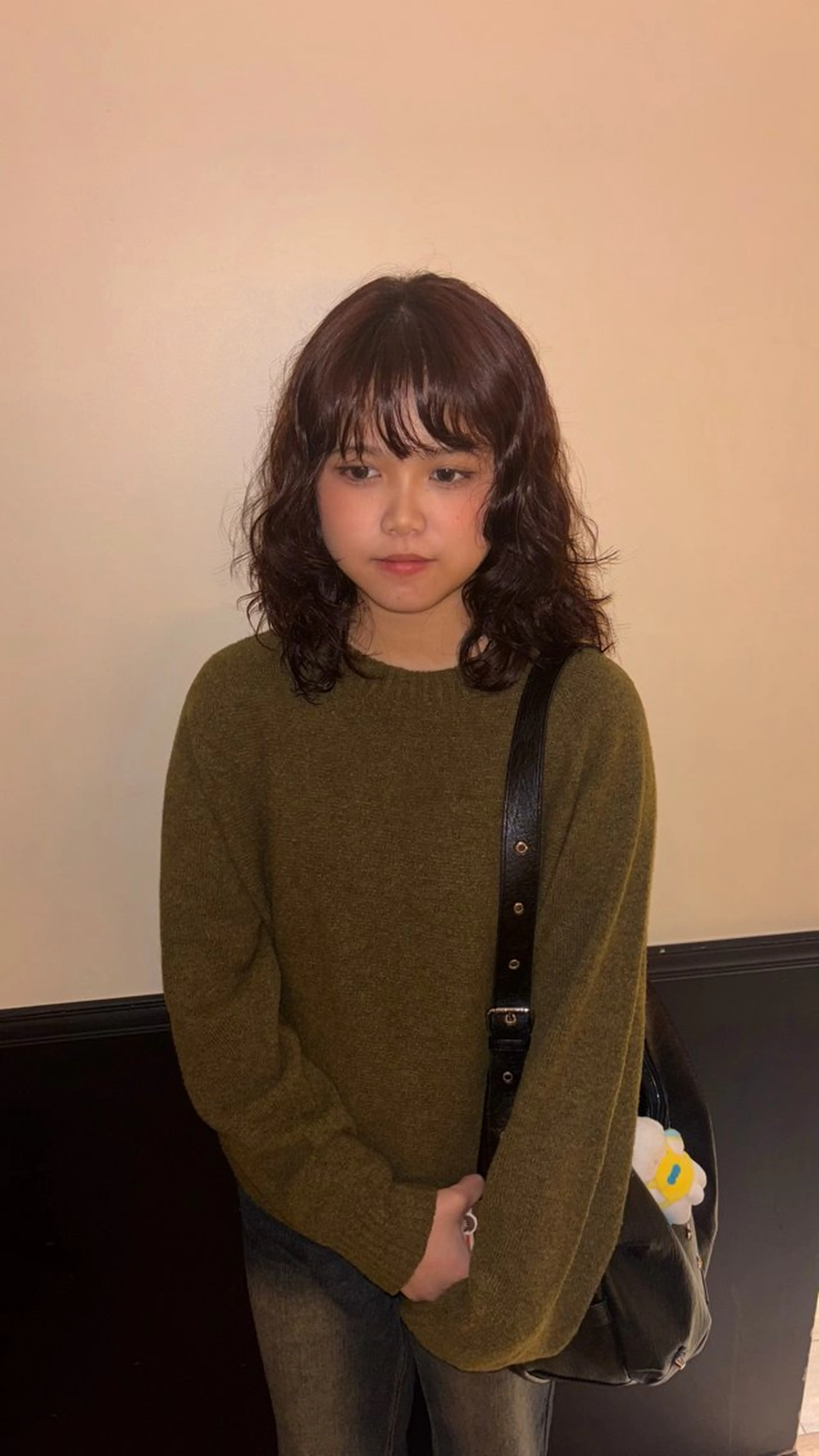 ミディアム カラー パーマ ヘアカラー トリートメント Fukuma Karinのヘアスタイル