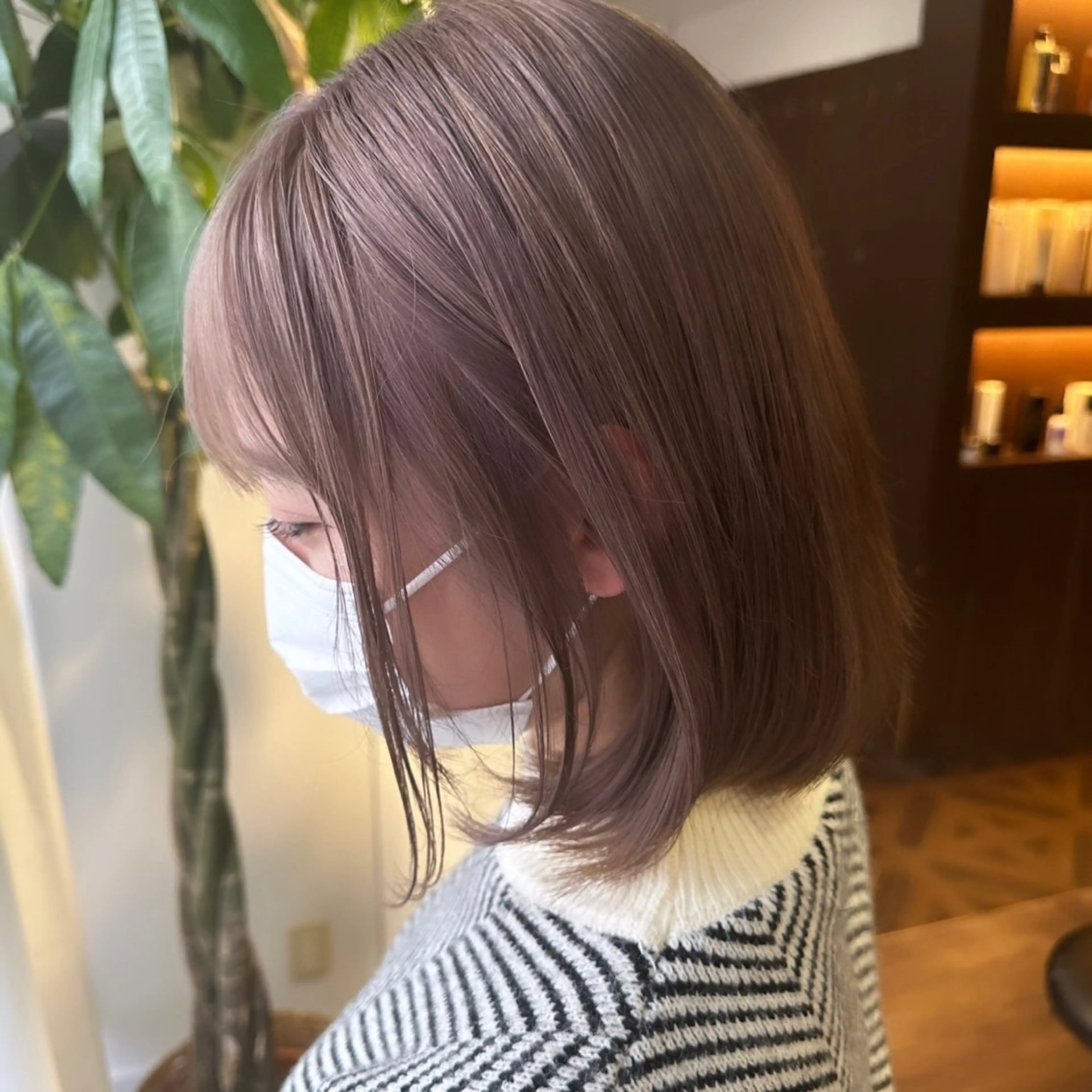 ショート ボブ 髪質改善 カット ヘアカラー トリートメント 心斎橋ダブルカラー ボブ/レイヤーのヘアスタイル