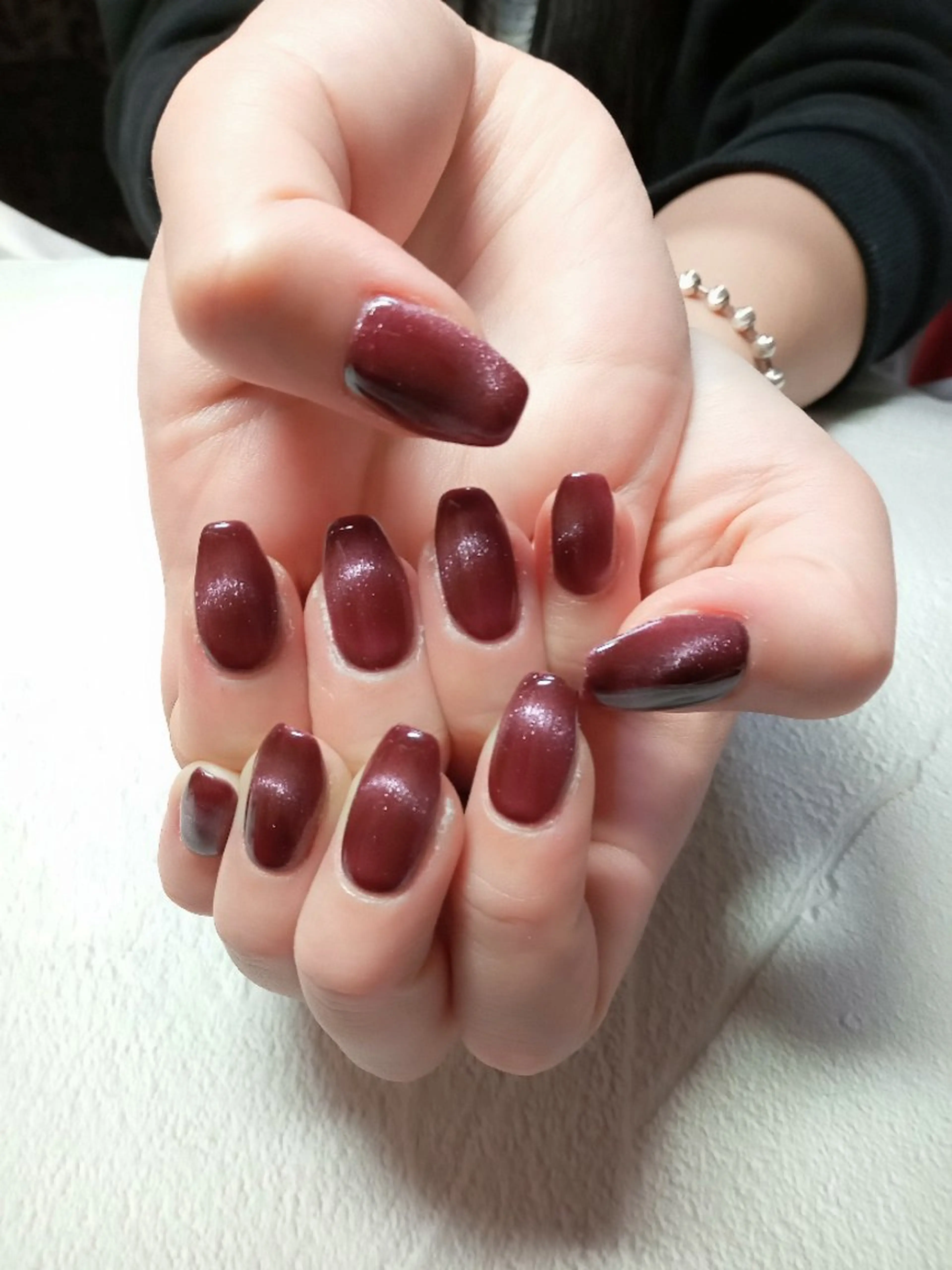 ネイル ハート キラキラネイル マグネットネイル ビー玉ネイル オフィスネイル ハンドネイル flure de neige yukiのネイルデザイン