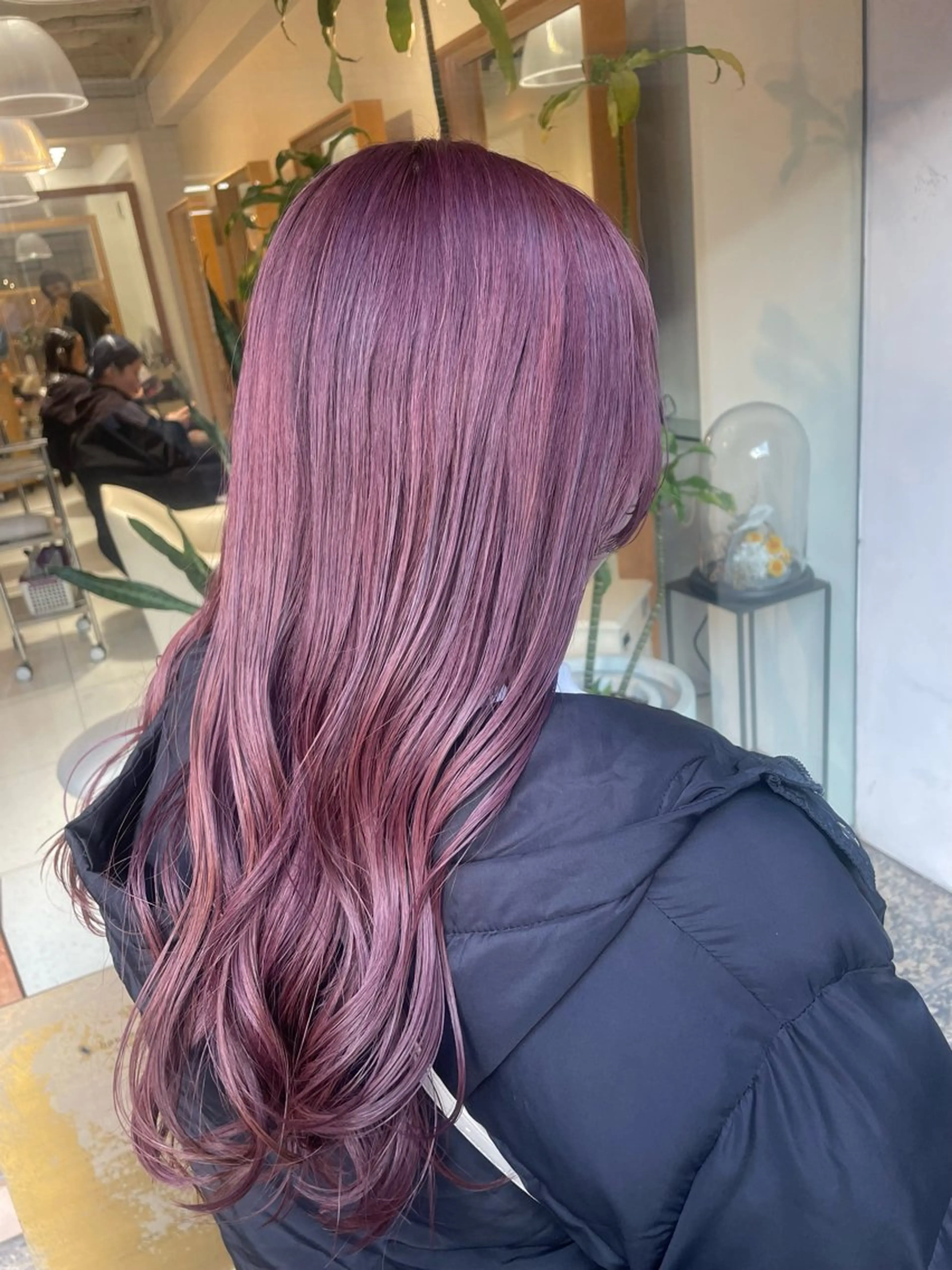 ロング カラー ブリーチ ラベンダーカラー ラベンダーピンク ピンクカラー 福田 千尋のヘアスタイル