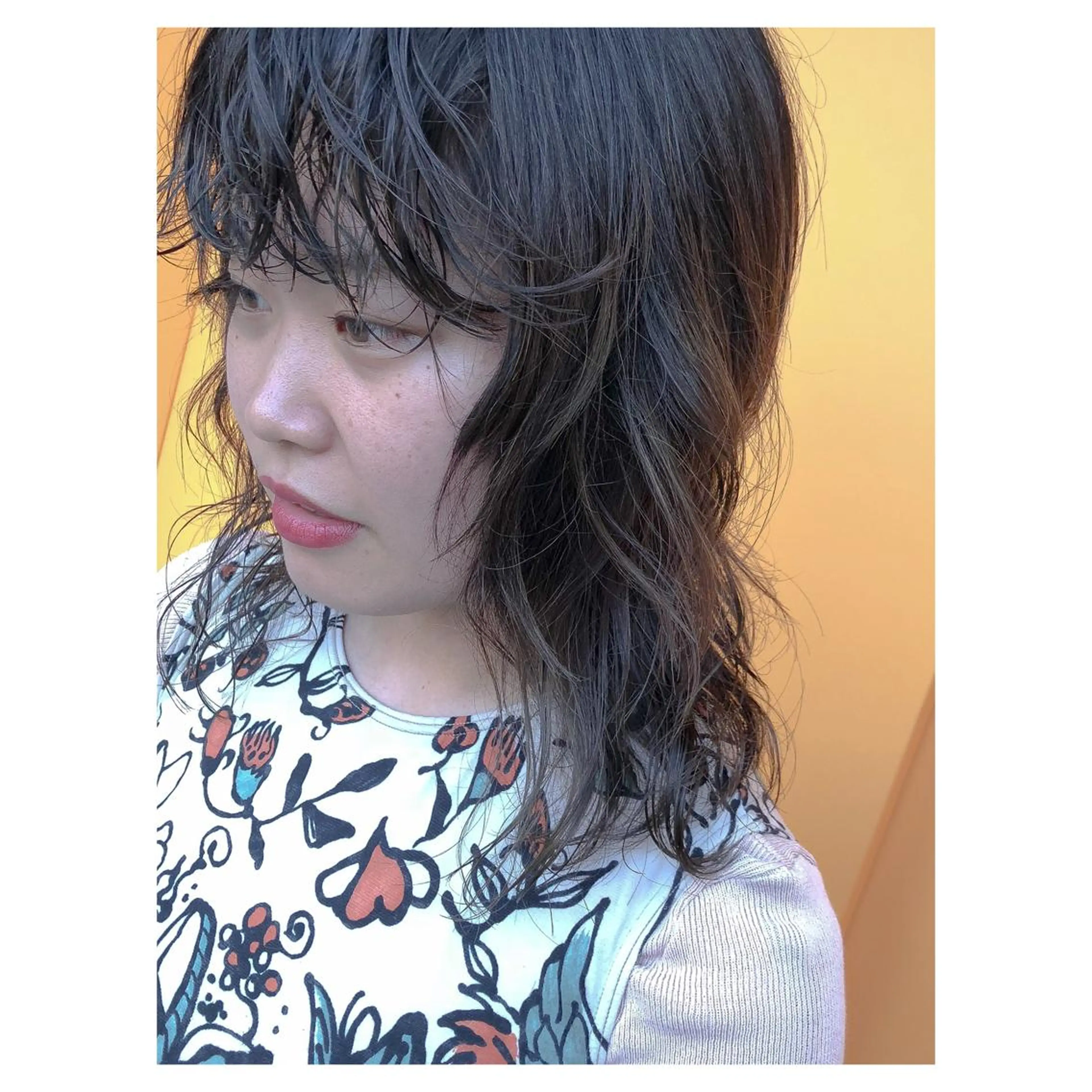 ミディアム カラー パーマ ミディアムパーマ ハイライトカラー ハイライト ウルフカット カット ヘアカラー トリートメント ヘアセット センスをお届けします 大谷将生INFPのヘアスタイル