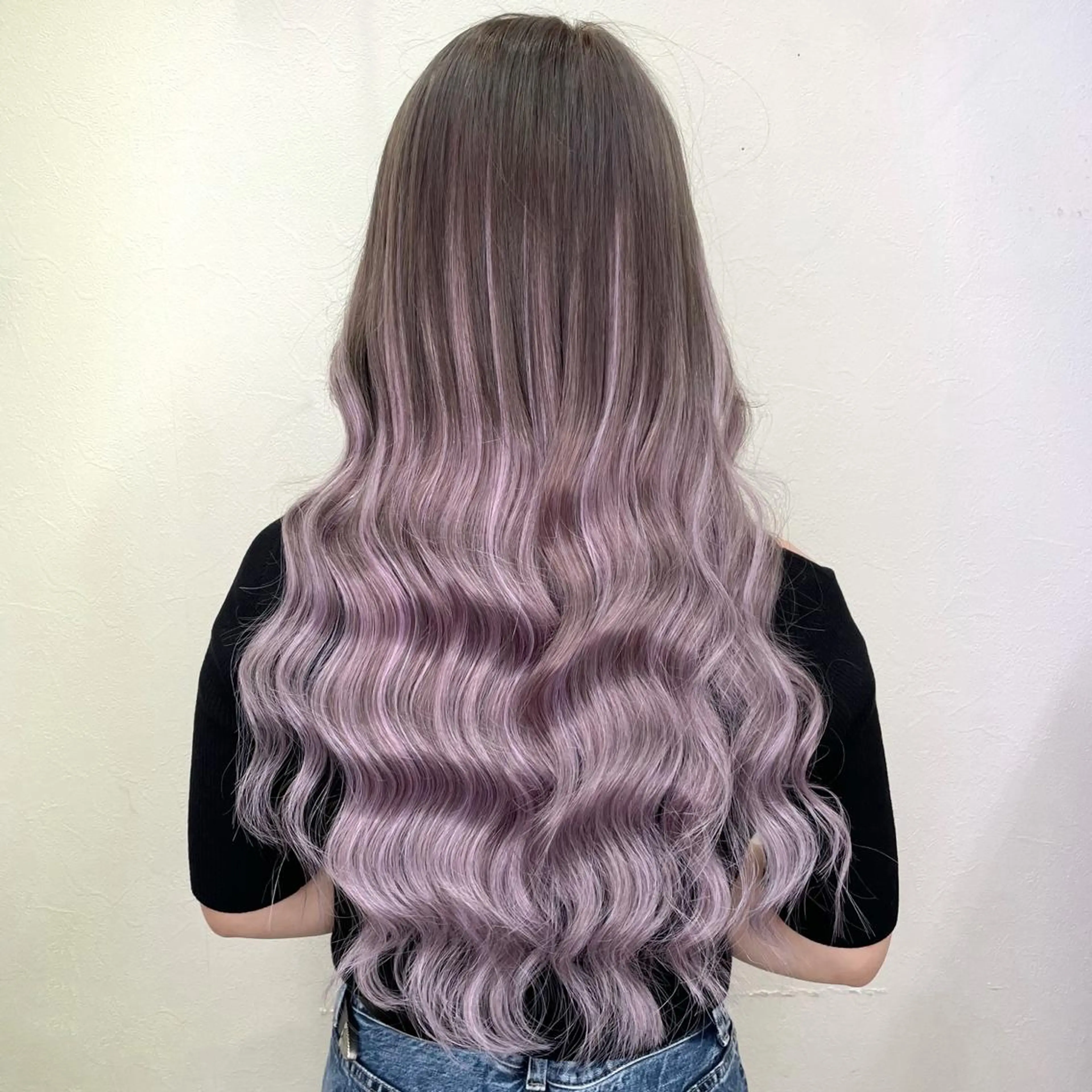 ロング カラー アッシュ グラデーションカラー パープルカラー パープルアッシュ ヘアカラー トリートメント エクステ KEISUKE🧡 NEXT池袋のヘアスタイル
