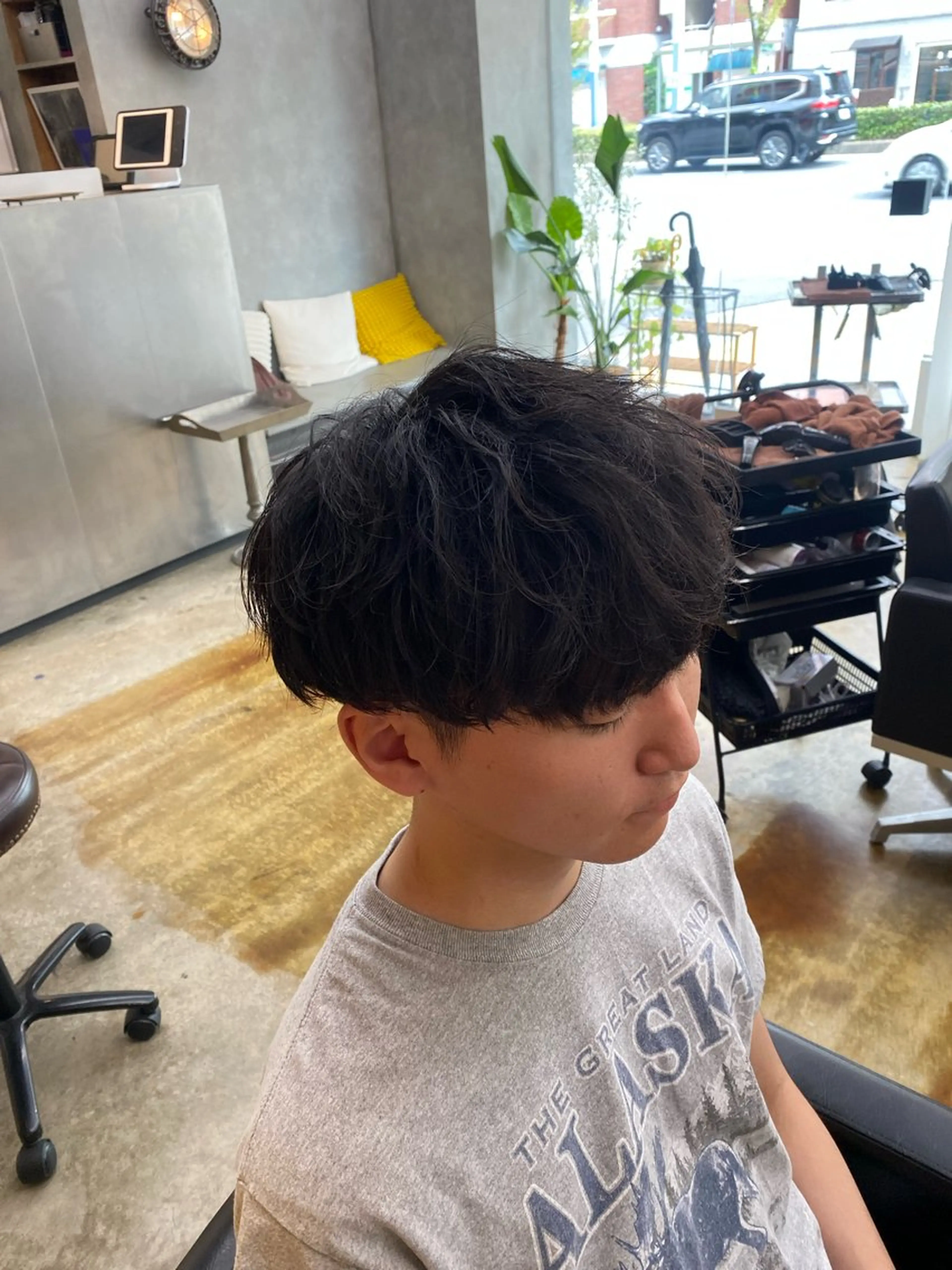 ショート パーマ メンズ マッシュ メンズパーマ スパイラルパーマ カット パーマ 女子ウケメンズ 海外風ヘア/yuzuのヘアスタイル