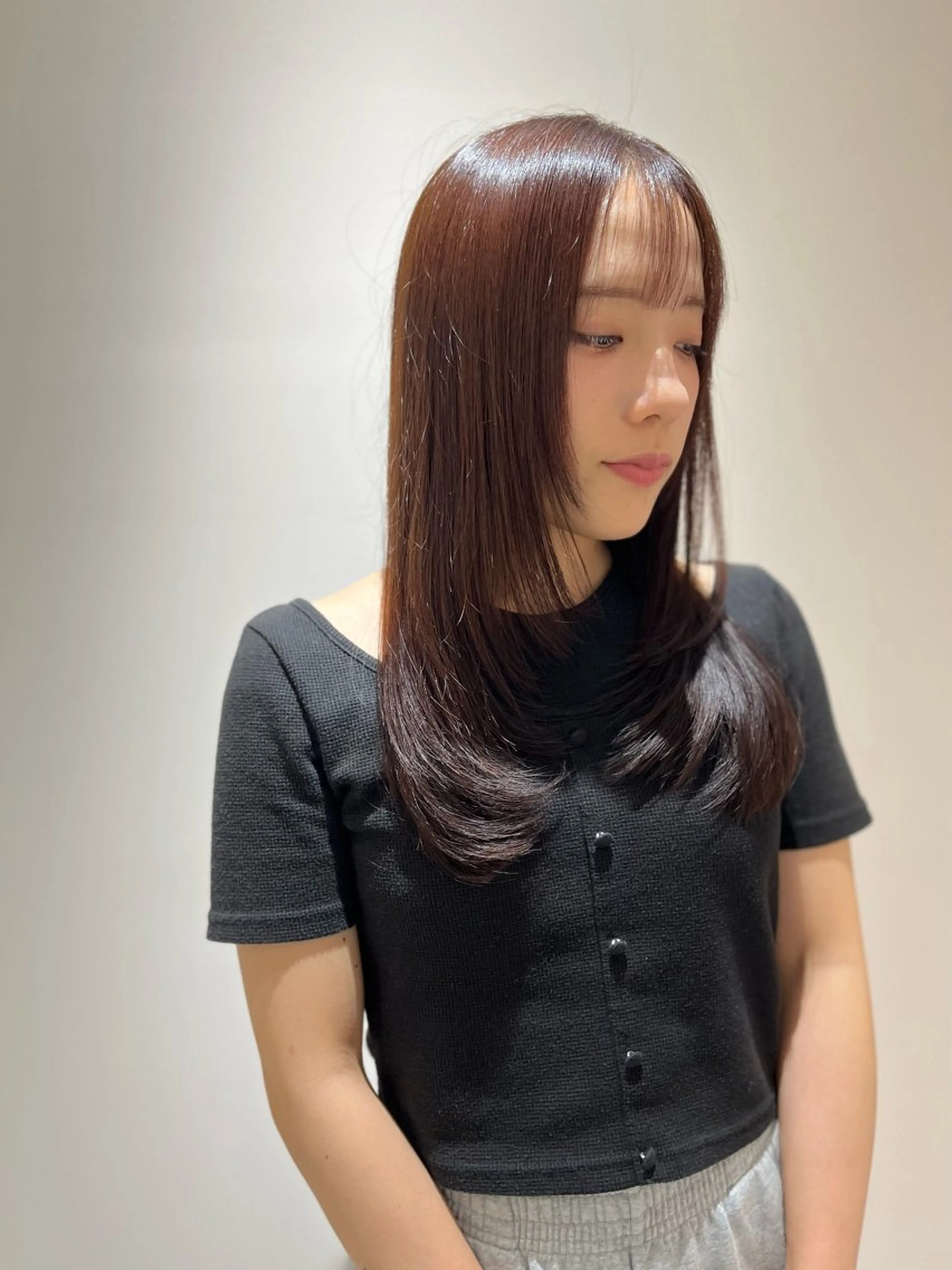 セミロング カラー レイヤーカット ボブ& 髪質改善FUMIYAのヘアスタイル