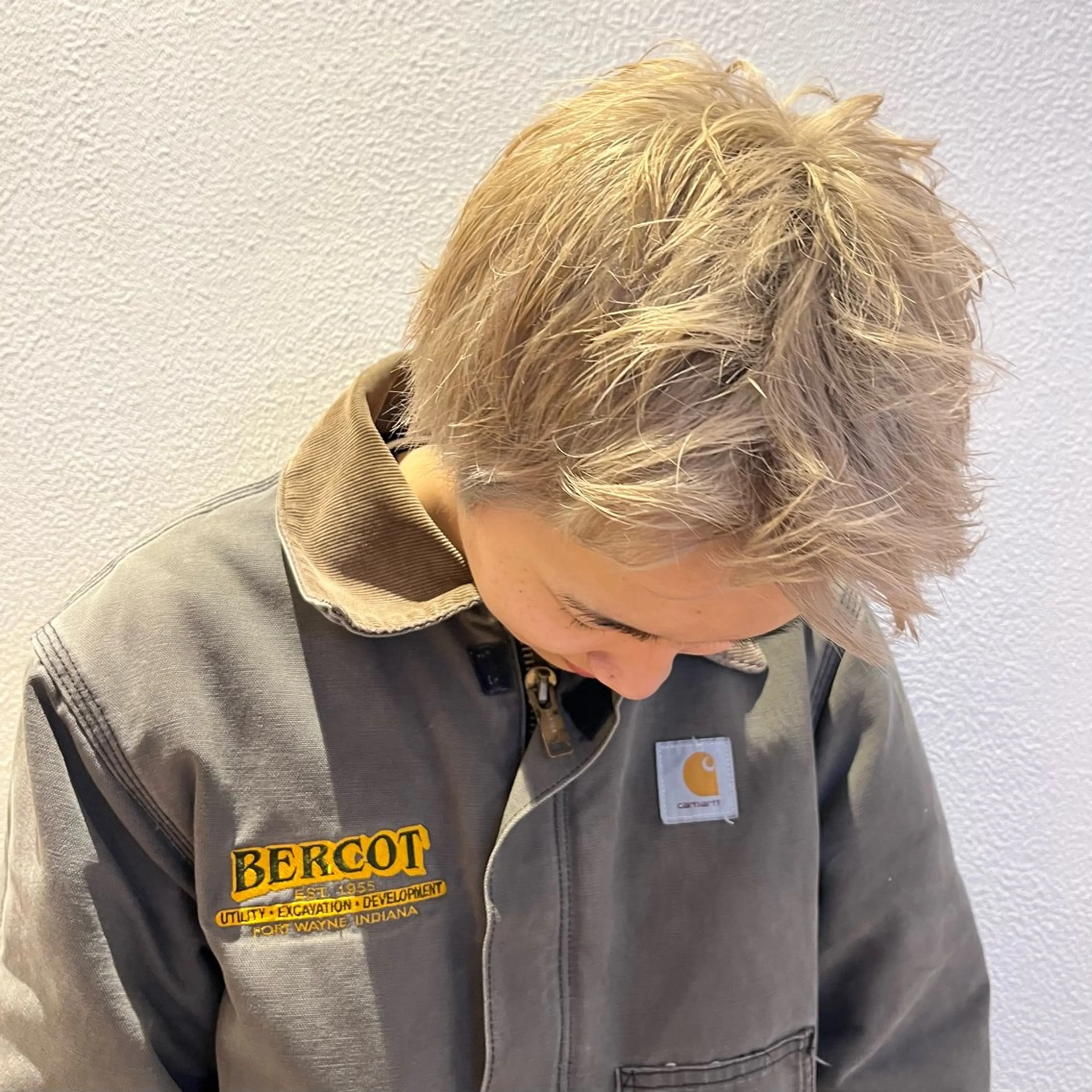 ショート メンズ ヘアカラー メンズパーマ/ メッシュ📍ユリのヘアスタイル