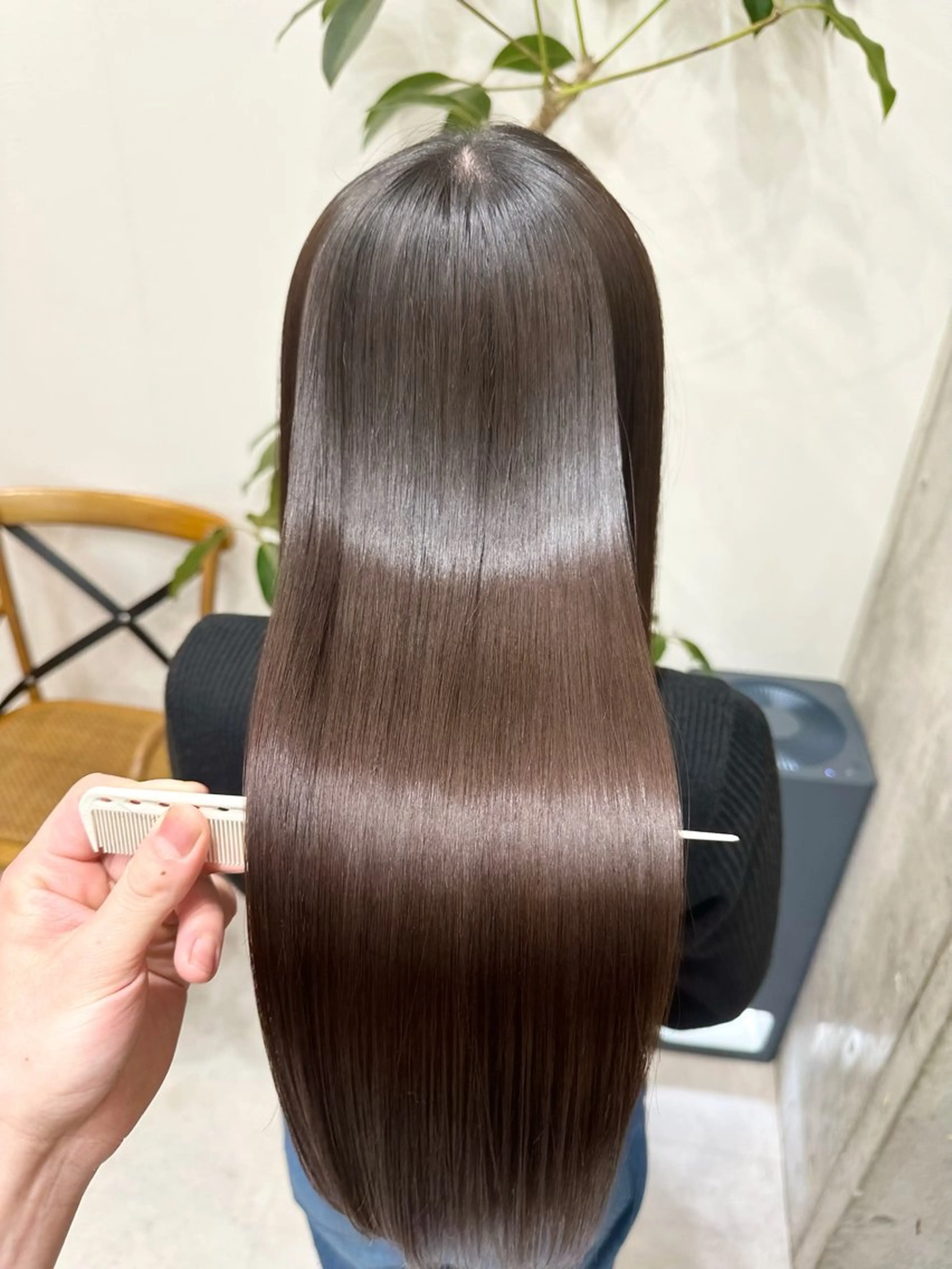 セミロング 髪質改善 トリートメント 縮毛矯正 トリートメント ✨透明感カラー 恵比寿HAYATO✨のヘアスタイル