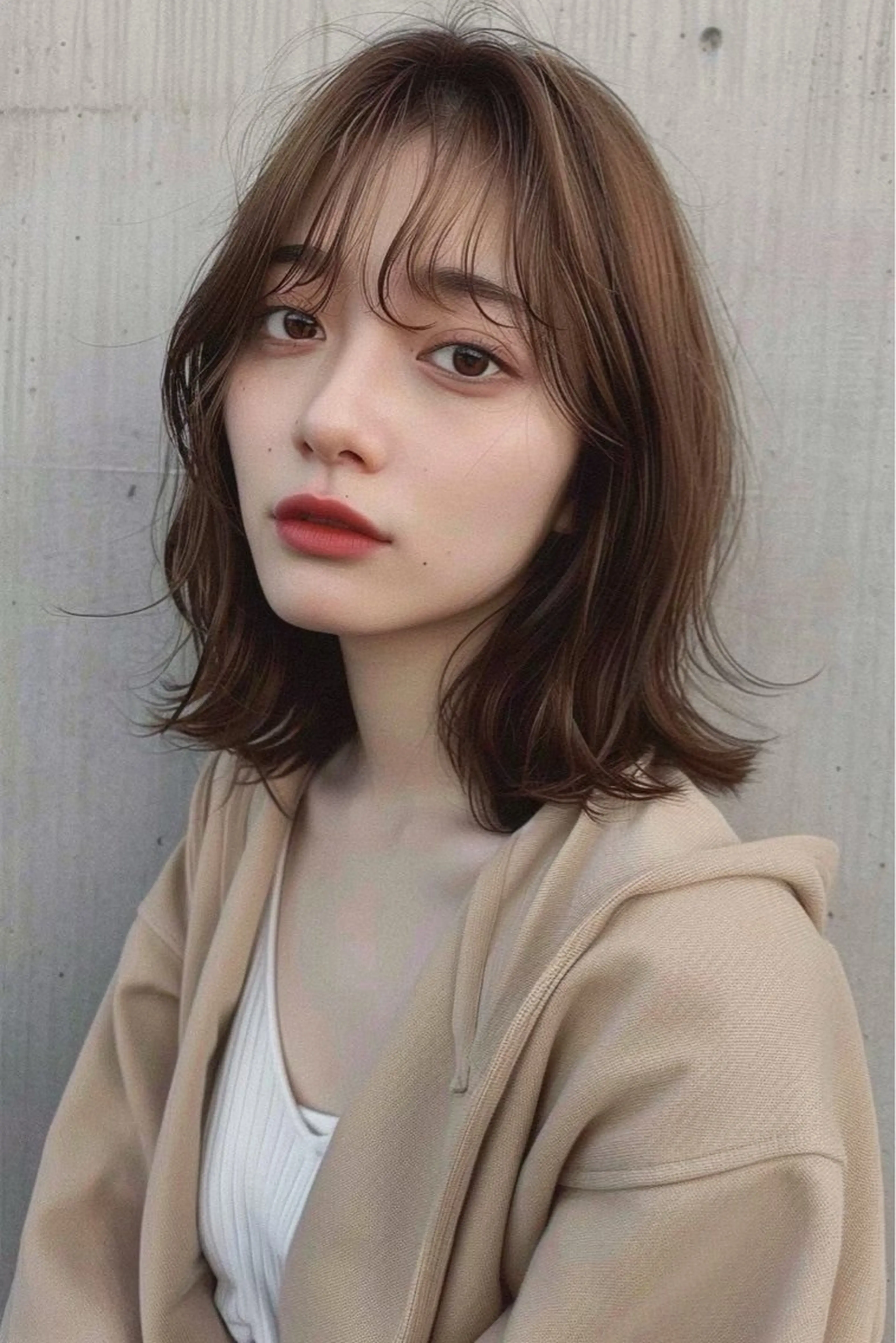 ミディアム ボブ 髪質改善 韓国風ヘア レイヤーカット トリートメント カット ヘアカラー トリートメント 似合わせ× トレンド/YUTOのヘアスタイル