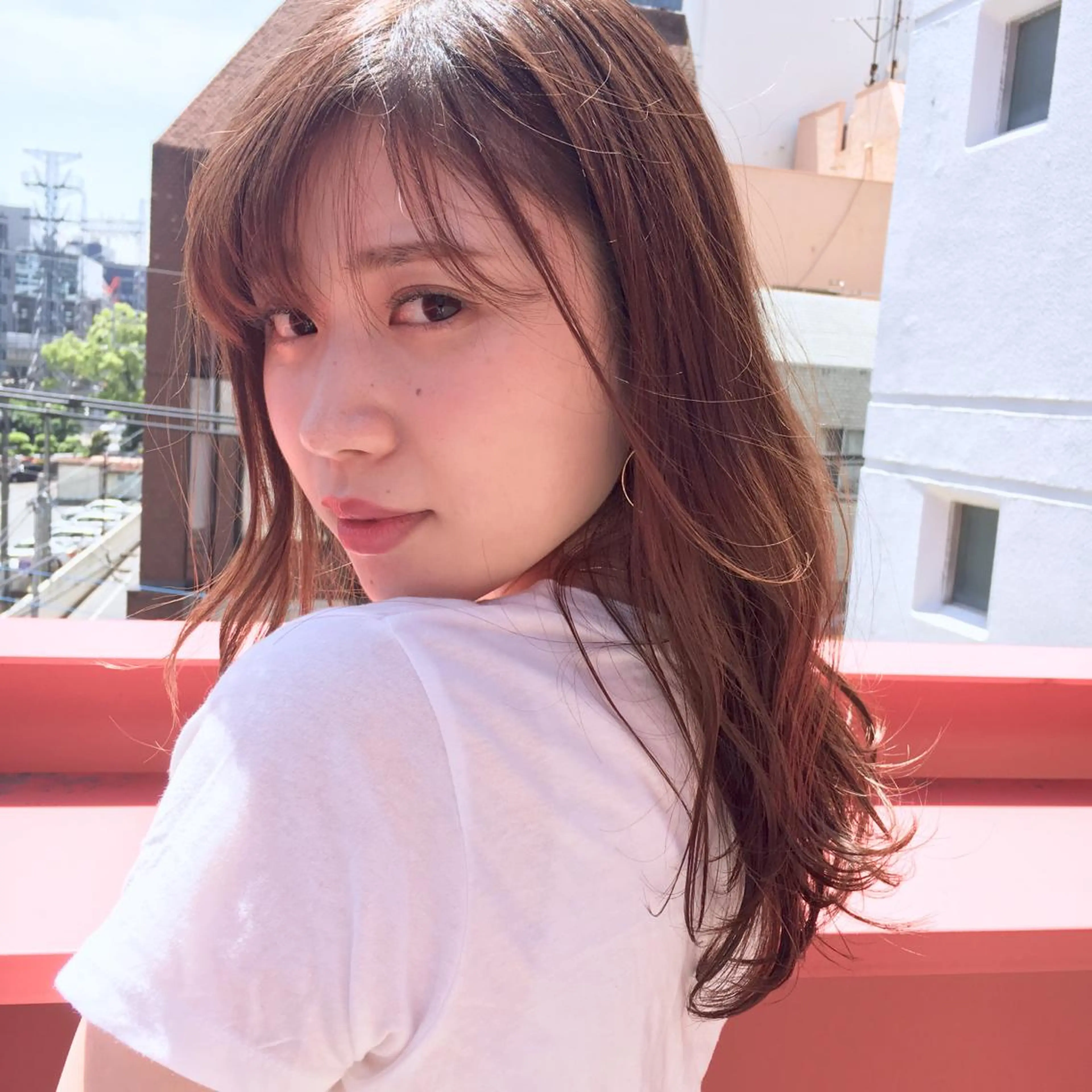 セミロング カラー アディクシーカラー ブリーチ 透明感カラー ブリーチなしカラー 外国人風カラー 上川 美幸のヘアスタイル